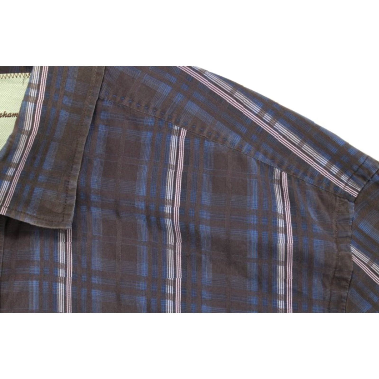 Tommy Bahama VINTAGE Tommy Bahama Long Sleeve Shirt Men's 2XL Gray Blue Stripes Luau Preppy Vacation Luau Mens Size US XXL / EU 58 / 5 - 3 Thumbnail