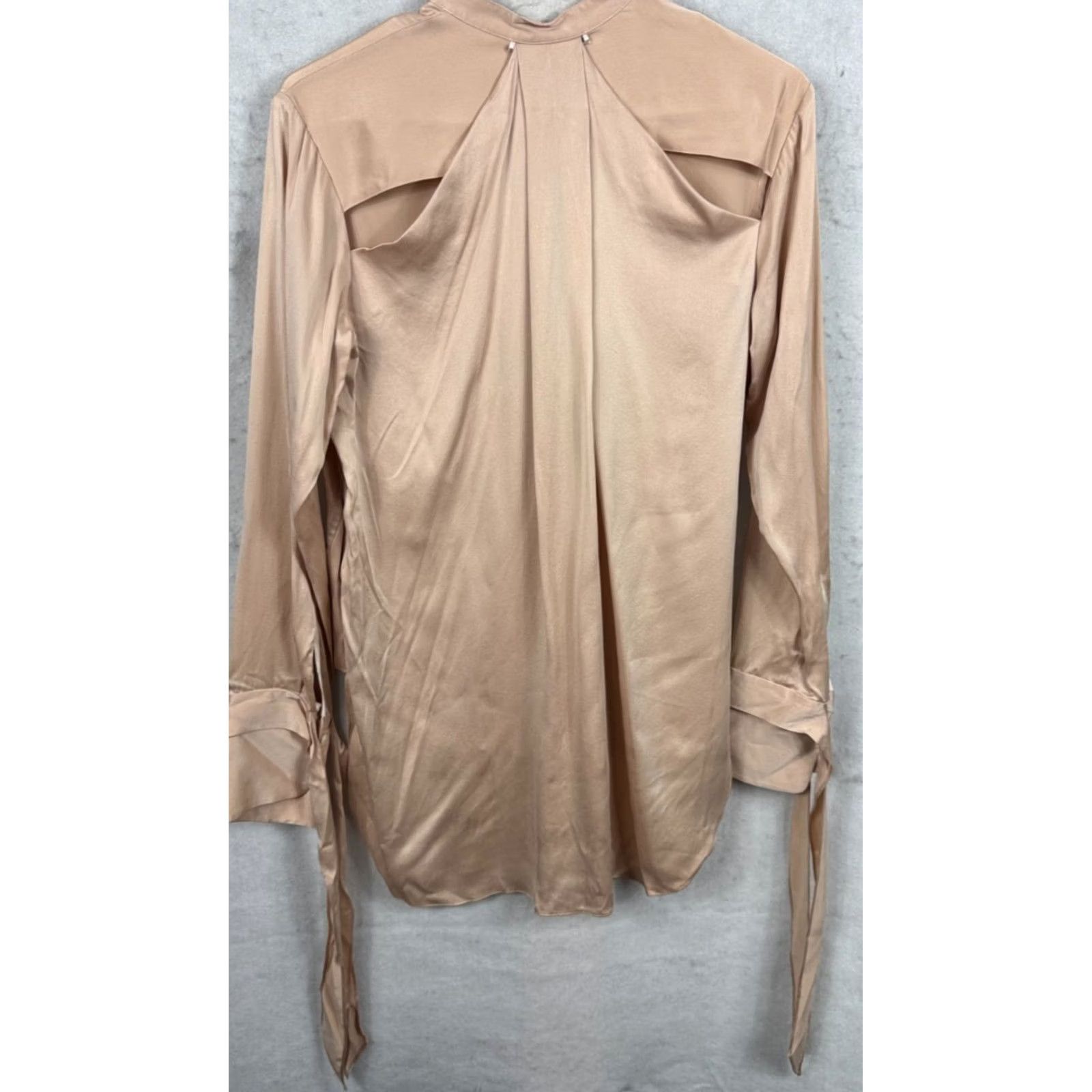 Rag & Bone rag & bone Shirt Womens XS Blush Silk Blouse Button Cuff Ties Back Cut out Size XS / US 0-2 / IT 36-38 - 3 Thumbnail