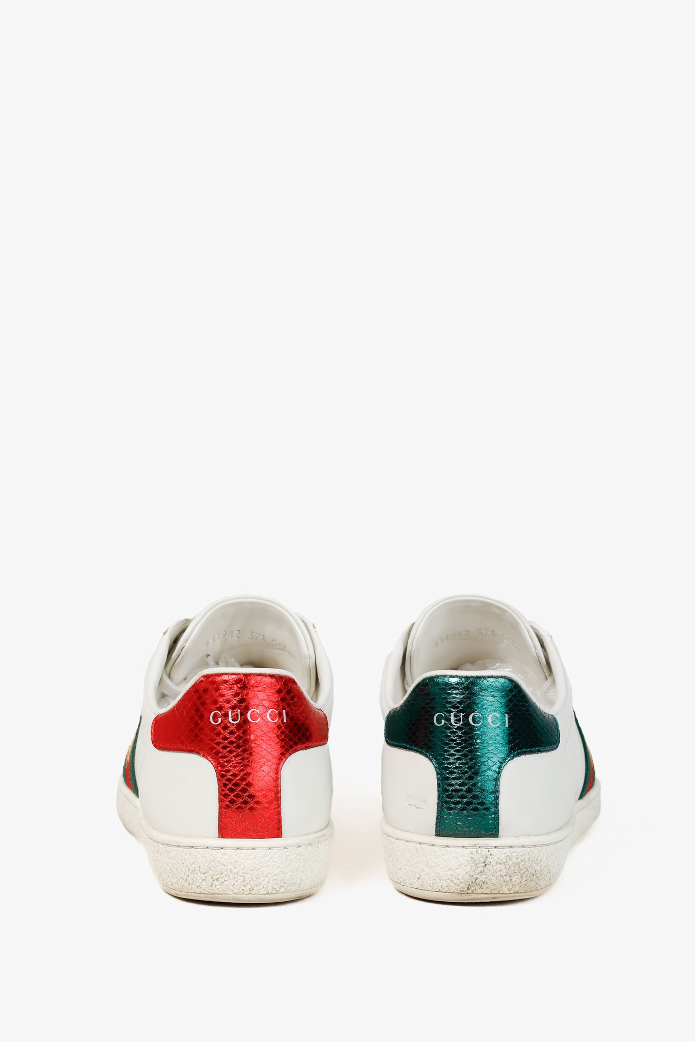 Gucci Gucci Ace Bee Womens White Leather Sneaker Size US 7 / IT 37 - 3 Thumbnail