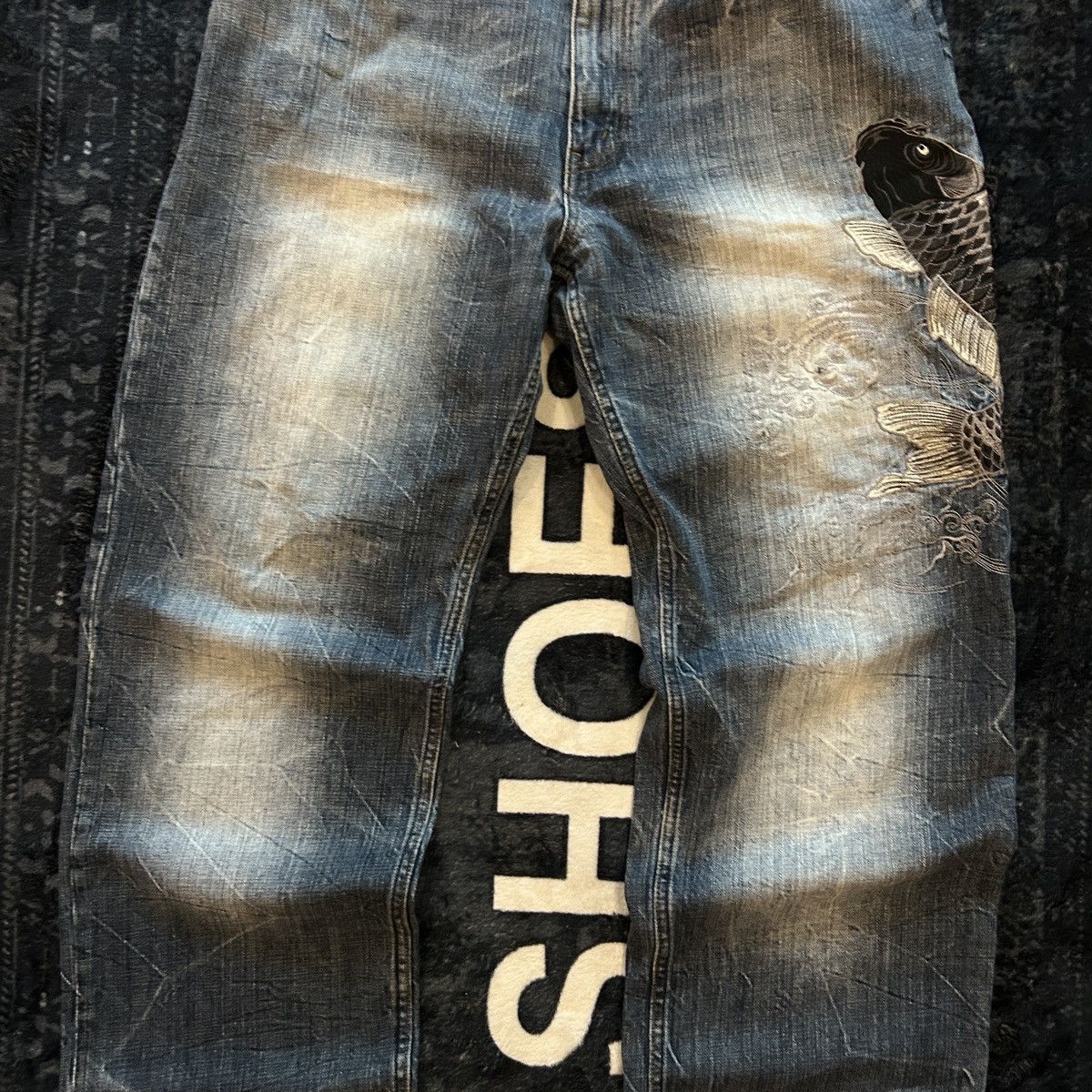 Karakuri Tamashii Karakuri Koi Layered Pocket Denim Size US 35 - 11 Thumbnail