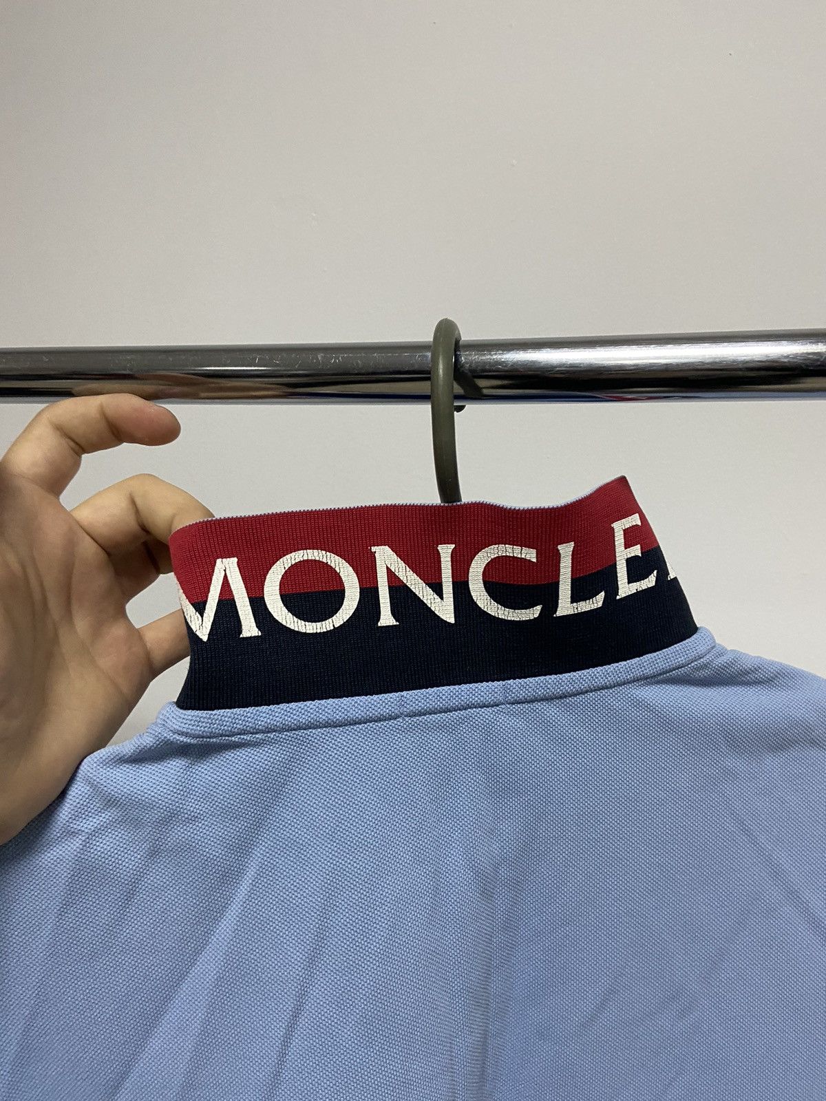 Moncler × Vintage Moncler Vintage T-Shirt Polo Small Logo logo neck Size US L / EU 52-54 / 3 - 6 Thumbnail