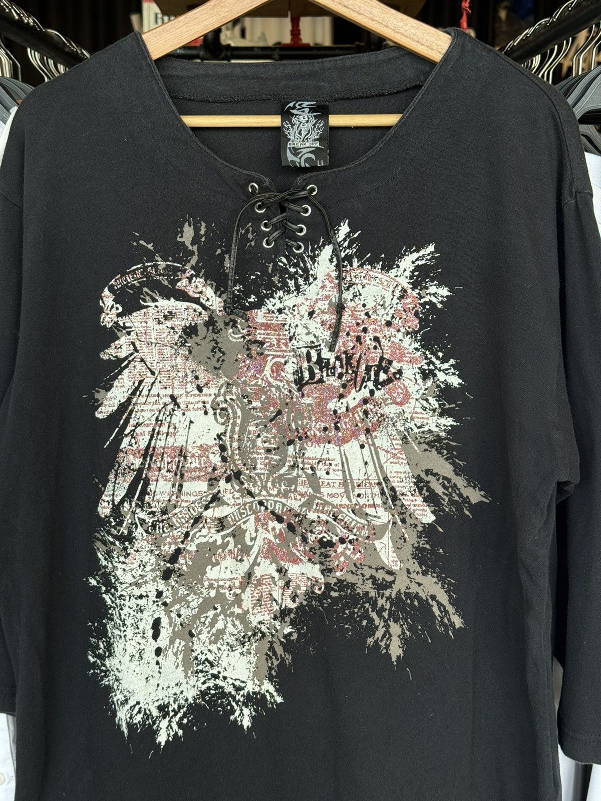 Japanese Brand Vintage Y2K Break Off Skin Punk Riot Poem 3Q Tees Size US XL / EU 56 / 4 - 2 Thumbnail