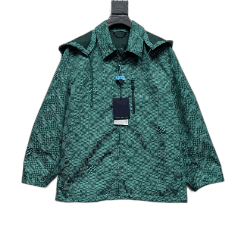 Louis Vuitton Louis Vuitton Green Checkered Hooded Jacket-2506 Size US L / EU 52-54 / 3 - 1 Thumbnail