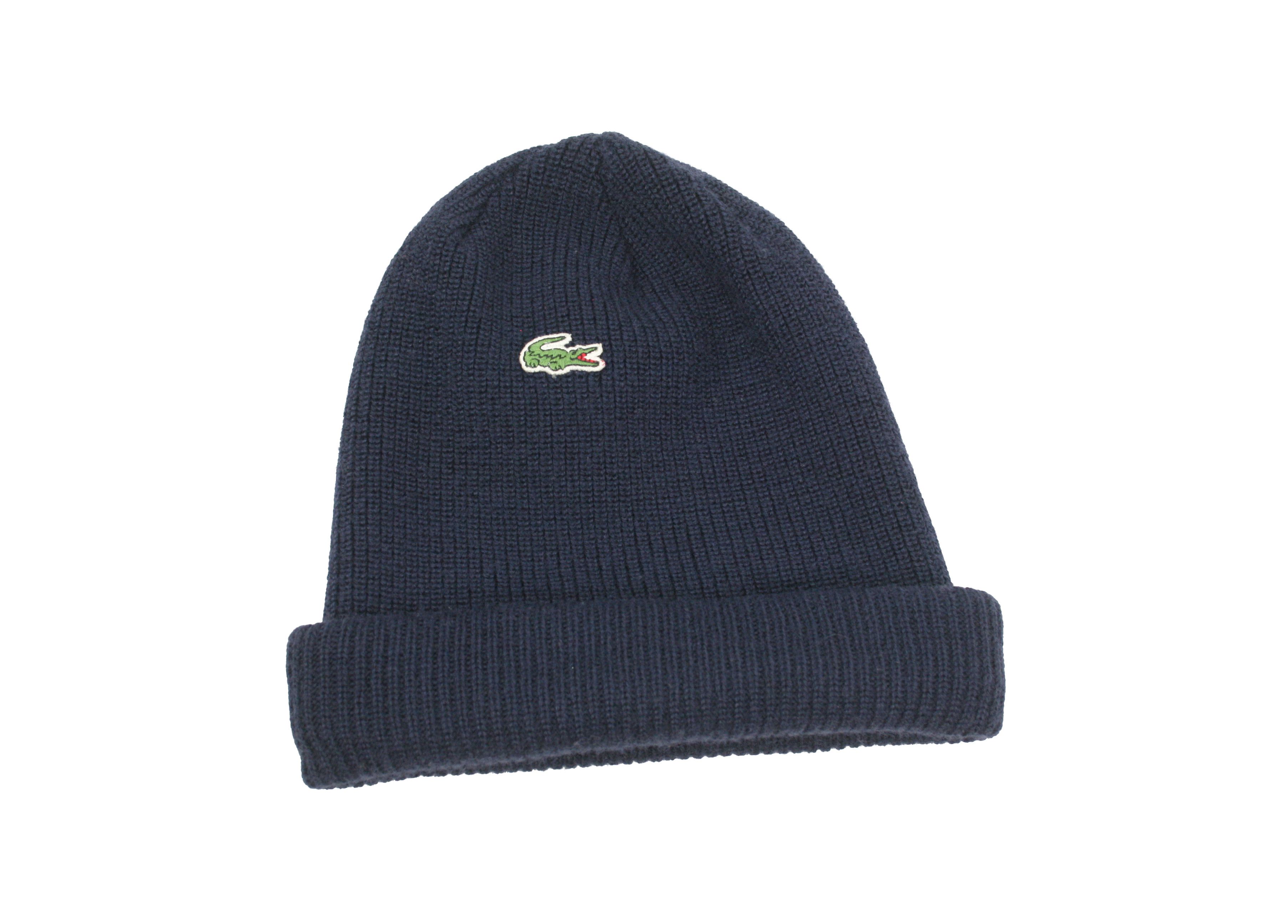 Lacoste 90S Logo Wool Acryl Hat Vintage Made in France Size ONE SIZE - 1 Thumbnail