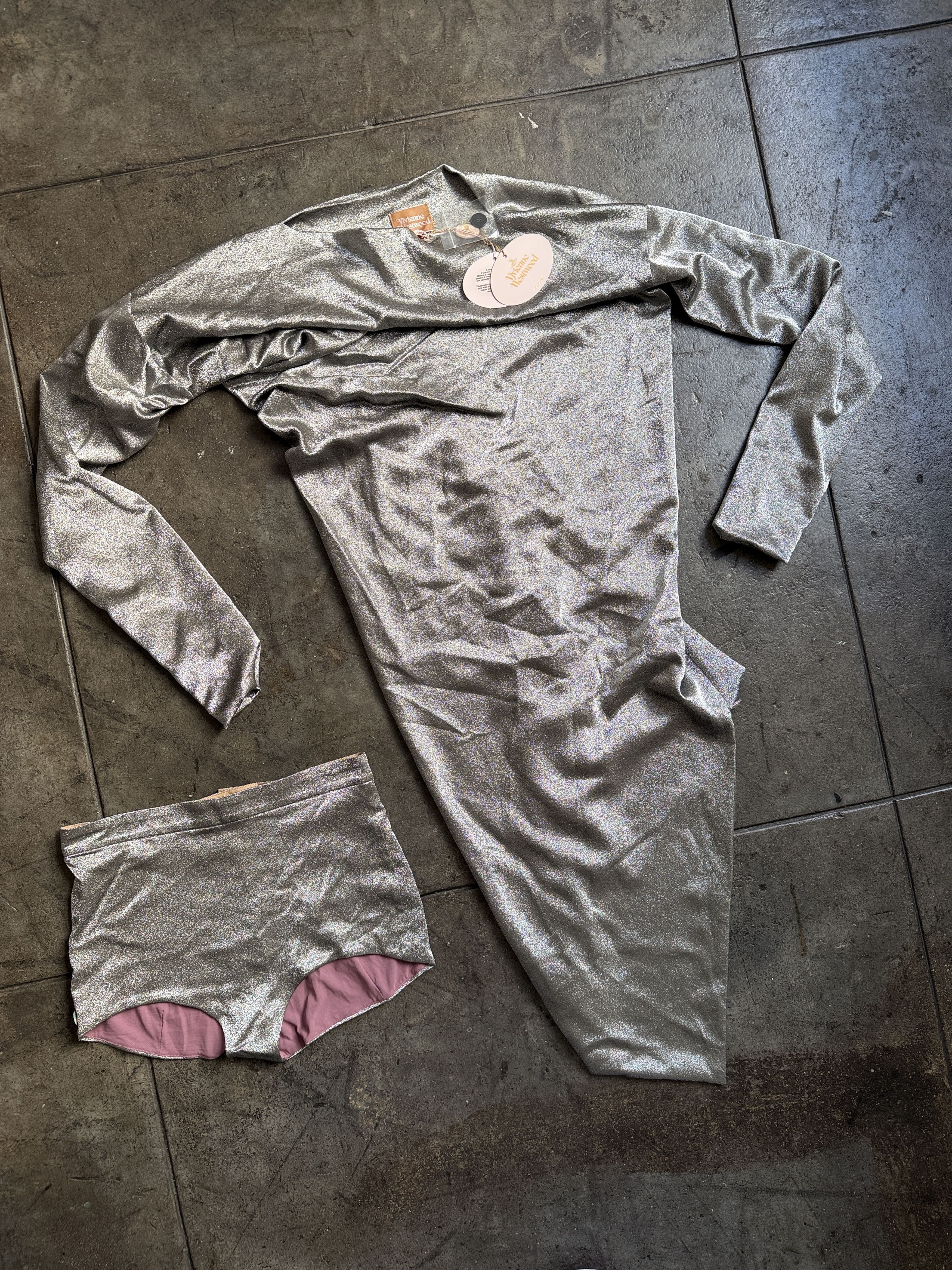 Vivienne Westwood 3105$ A/W 2014 NWT Silk Metallic Dress w/ Shorts Size XL / US 12-14 / IT 48-50 - 3 Thumbnail