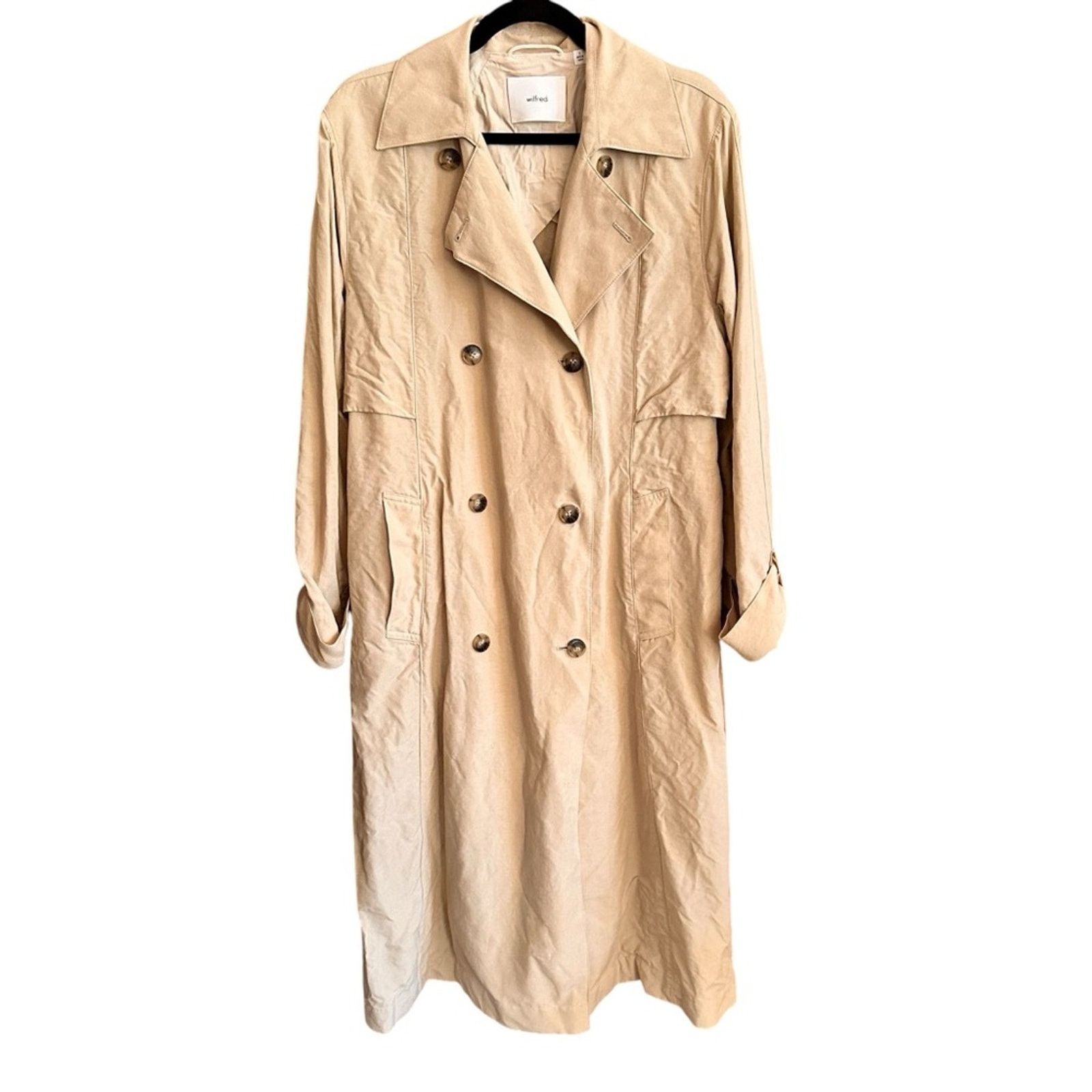 Aritzia Wilfred Phase Trench Coat – Light Birch (Tan/Cream) – Size S Size S / US 4 / IT 40 - 5 Thumbnail