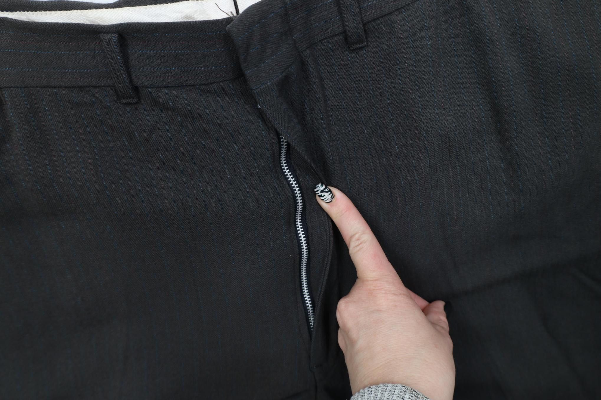 Vintage Vintage 50s Rayon Gabardine Striped Wide Leg Chino Pants USA Size US 38 / EU 54 - 6 Thumbnail