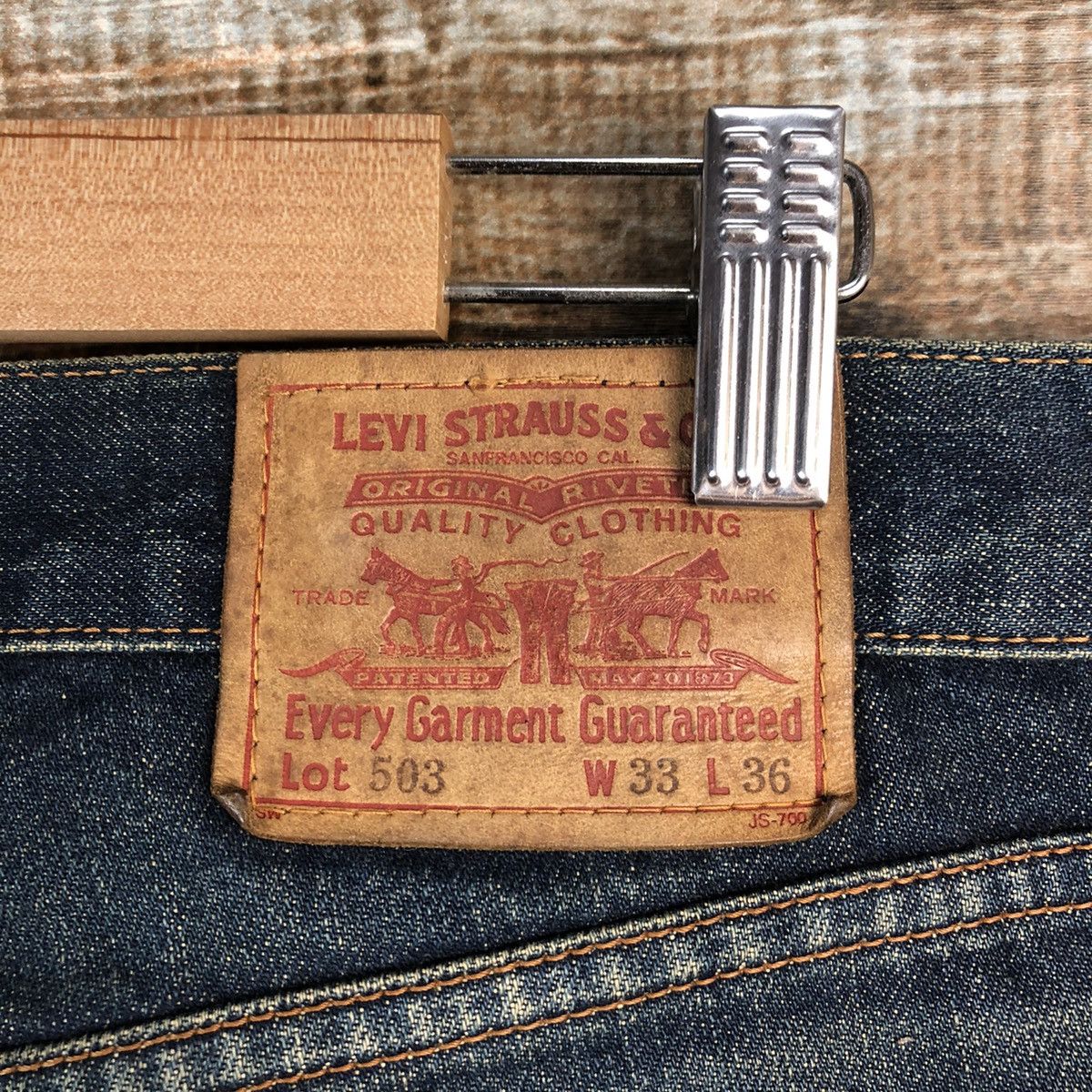 Levi's Levis 503 Blue selvedge vintage Denim Pants #A2617 Size US 33 - 21 Thumbnail