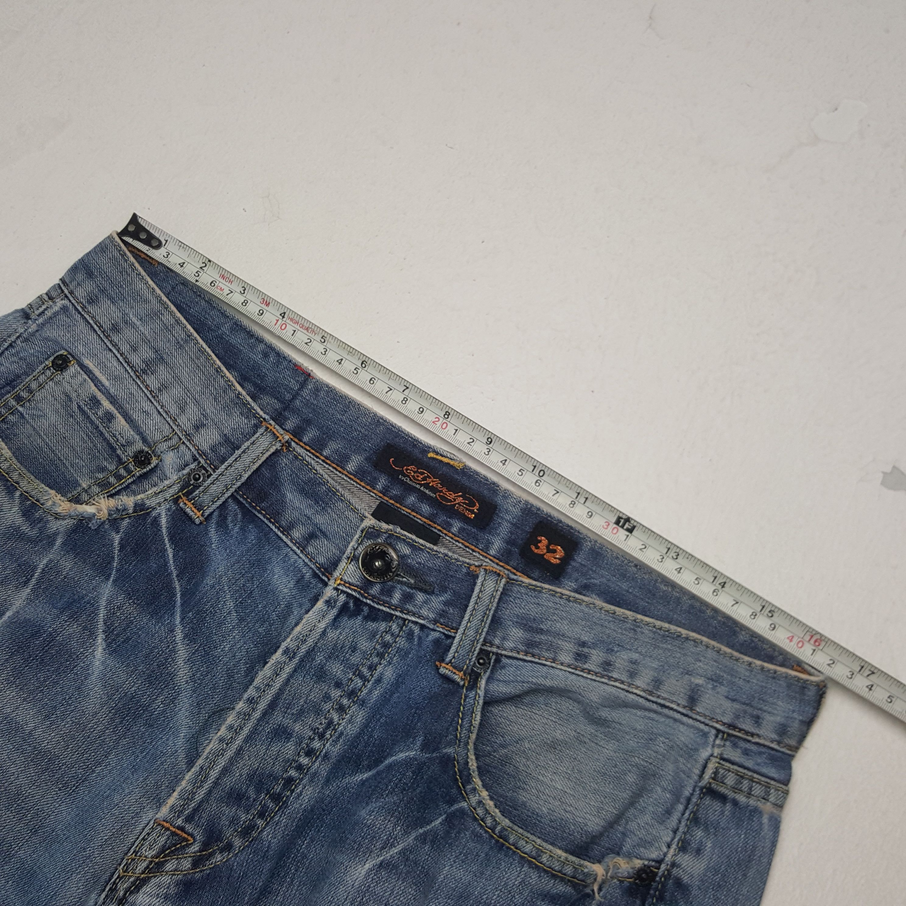 Christian Audigier × Ed Hardy × Vintage Vintage Ed Hardy Christian Audigier Custom Art Denim Jeans Size US 32 / EU 48 - 7 Thumbnail