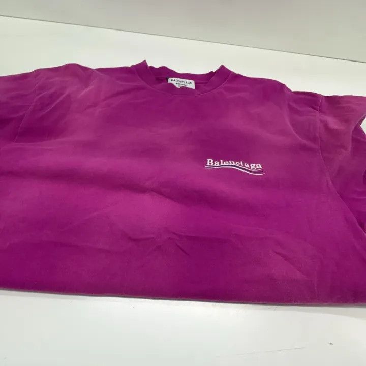 Balenciaga Balenciaga Pink Logo Print Short Sleeve T-shirt 0079-2507 Size XXS / US 00 / IT 34 - 6 Thumbnail