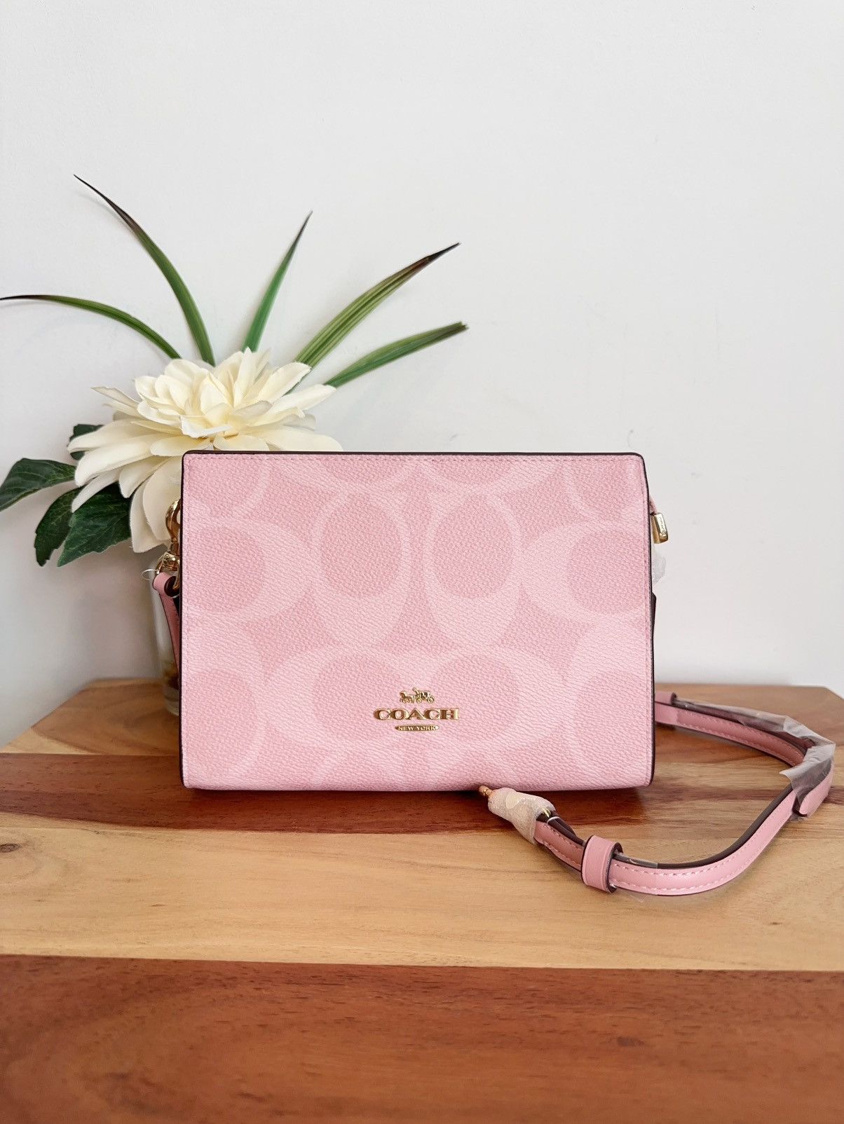 NWT Coach Slim Crossbody Bag In Signature Canvas