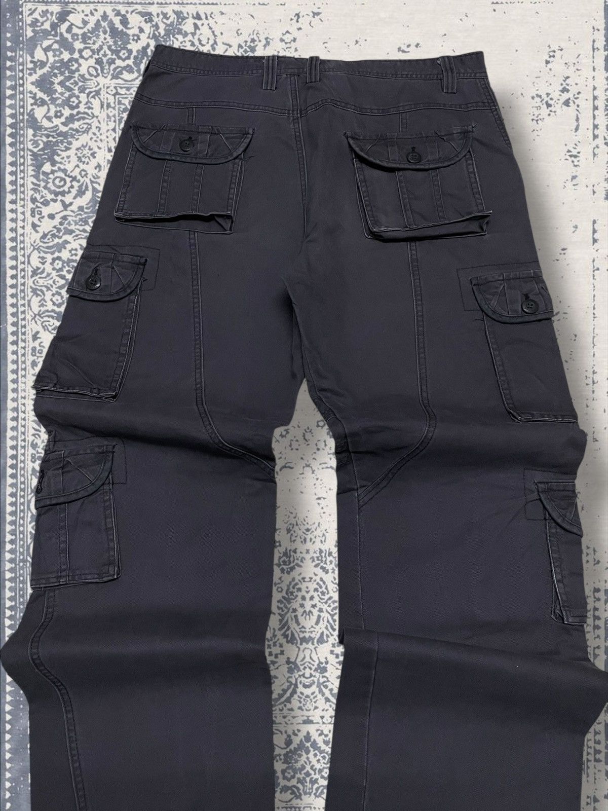 Designer × Japanese Brand × Vintage Vintage 1990s Japan Designer Qianyige Faded Cargo Combat Size US 33 - 13 Thumbnail