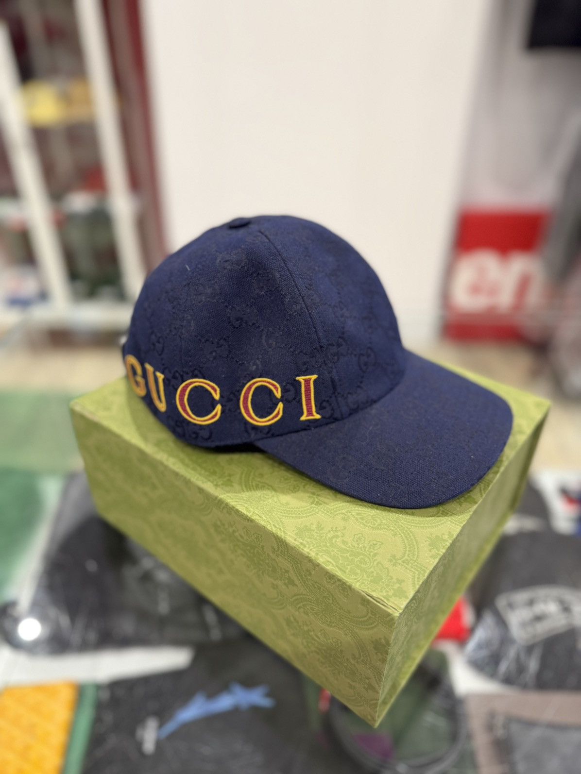 Gucci Gucci GG Canvas baseball hat navy blue Size: L Size ONE SIZE - 2 Thumbnail