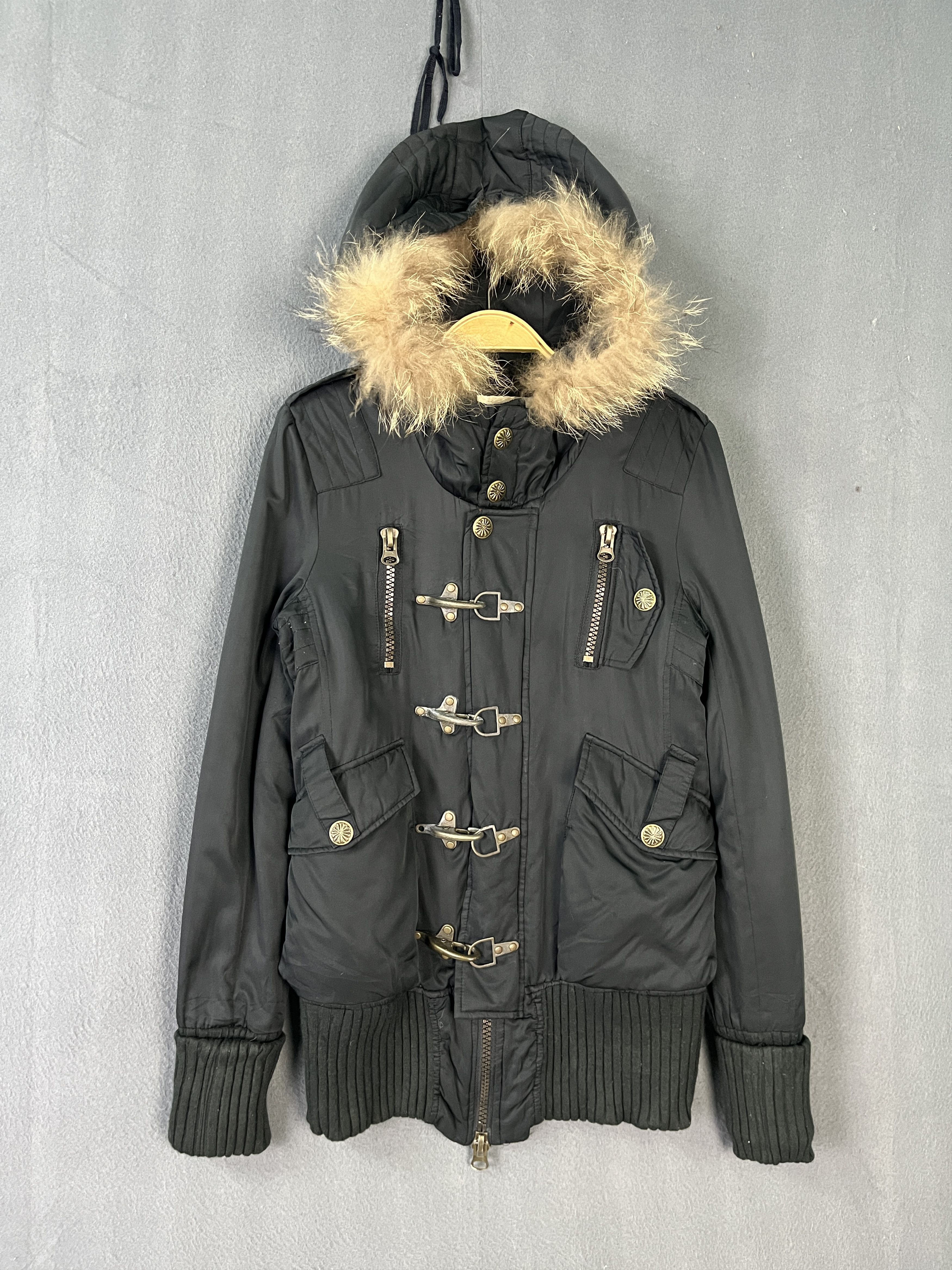 Japanese Brand Beast Racoon Fur Hooded Seditionaries Jacket Size S / US 4 / IT 40 - 1 Thumbnail