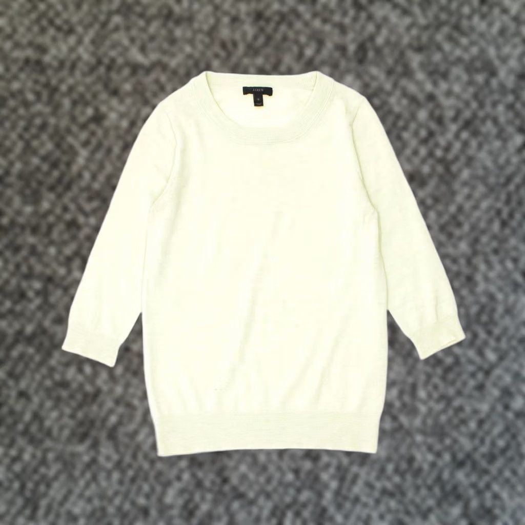 J.Crew J. CREW Womens Green Crew Neck 3/4 Sleeve Jumper Sweater UK 6 XS Size XS / US 0-2 / IT 36-38 - 1 Thumbnail