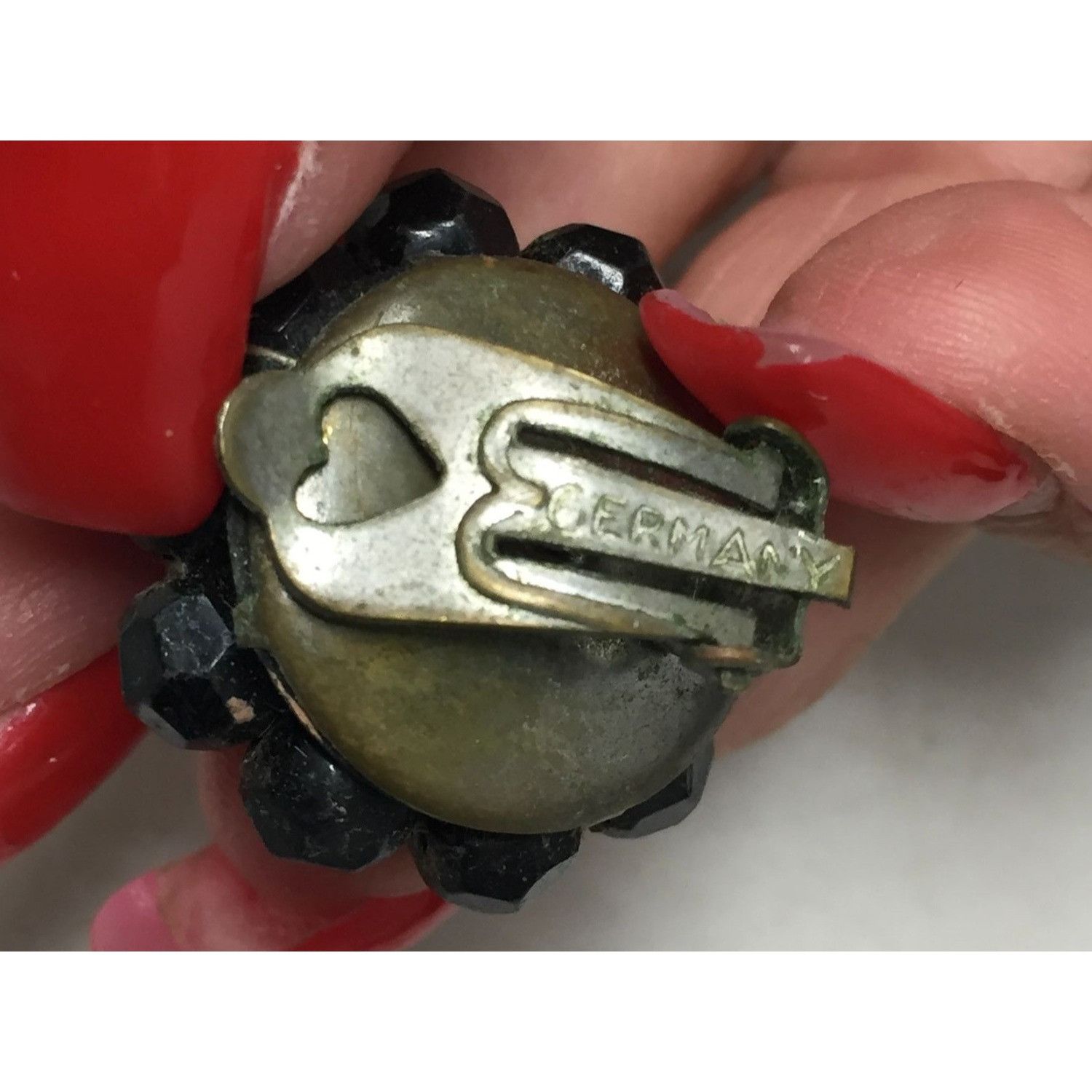 Other Women's Navy Blue/Black Cluster Bead Clip On Earrings Size ONE SIZE - 2 Thumbnail
