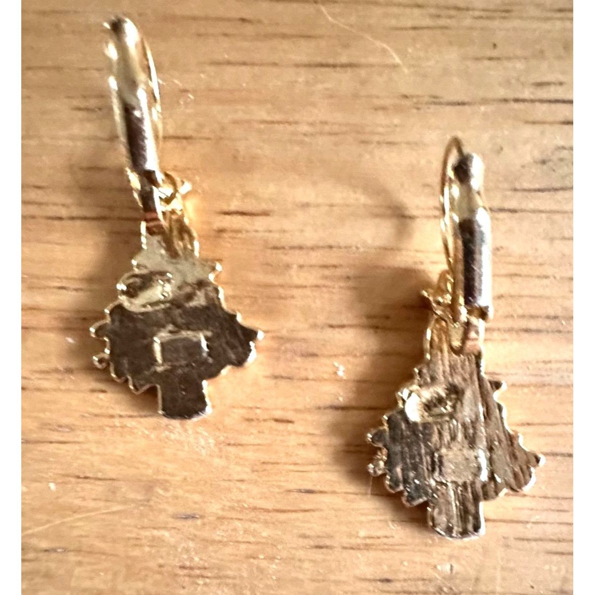 Handmade Vintage Christmas Tree Earrings Star Topper Gold Tone Eurowi Size ONE SIZE - 9 Thumbnail