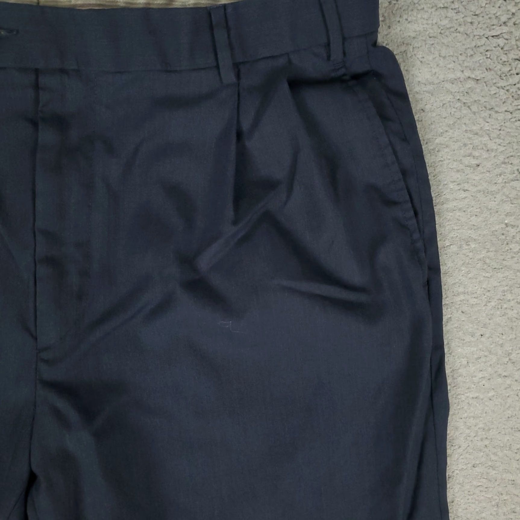 Zanella Zanella Pants Mens 40x32 Blue Pleated Cuffed Dress Slacks Trousers Chino Wool Regular Front Type Pleated Size US 40 / EU 56 - 3 Thumbnail