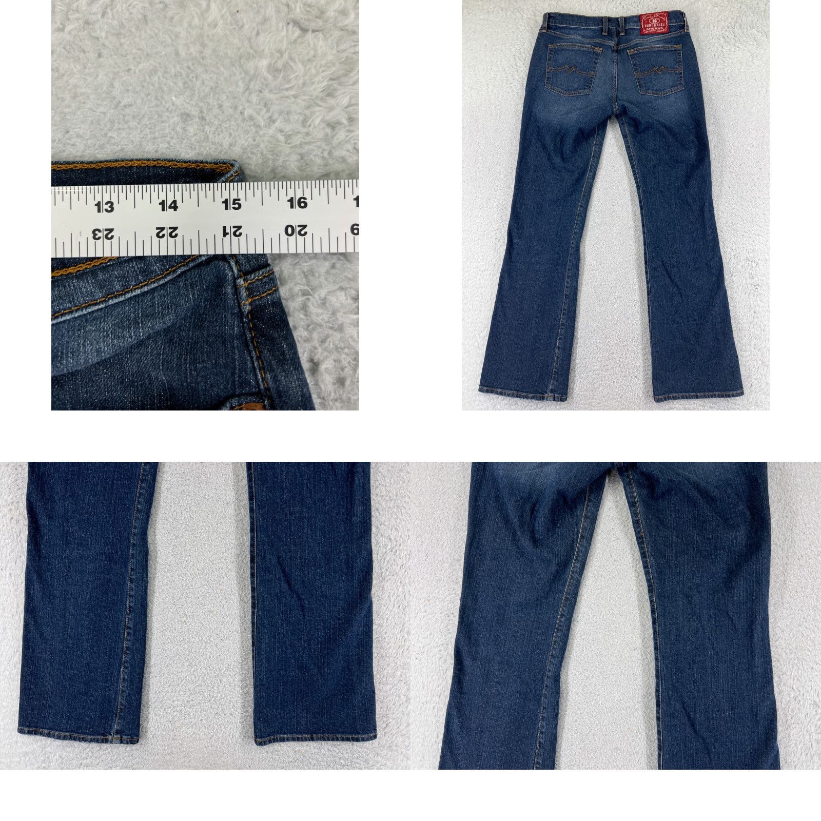 Lucky Brand VINTAGE Lucky Brand Pants Women 8 Blue Denim Jean Low Rise Flare Dark Wash 28x30 Womens Size 30" / US 8 / IT 44 - 9 Thumbnail