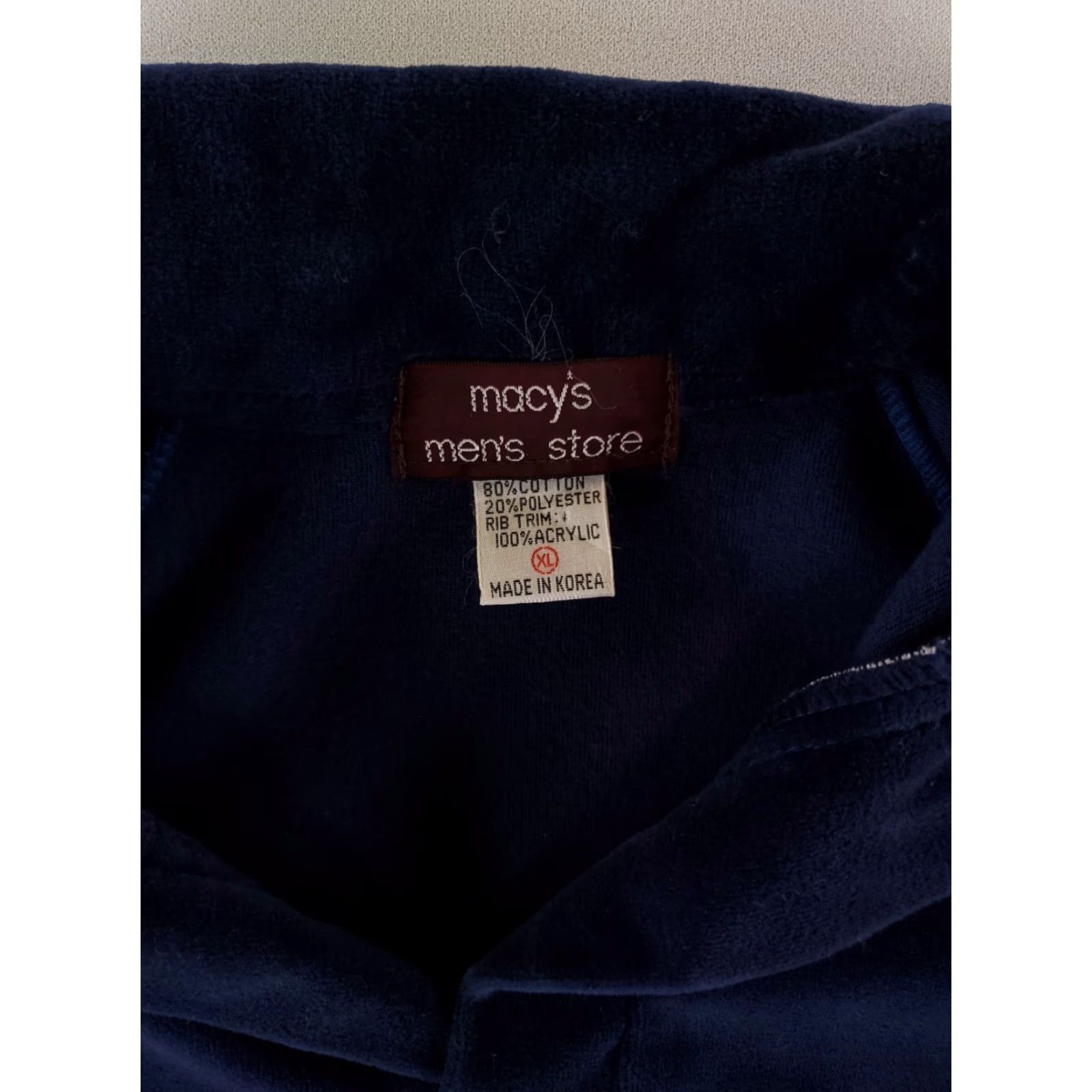 Vintage VINTAGE Macy's Shirt Velour Pullover Polo Long Sleeve Blue Striped Mens XL 80s 90s Size US XL / EU 56 / 4 - 2 Thumbnail
