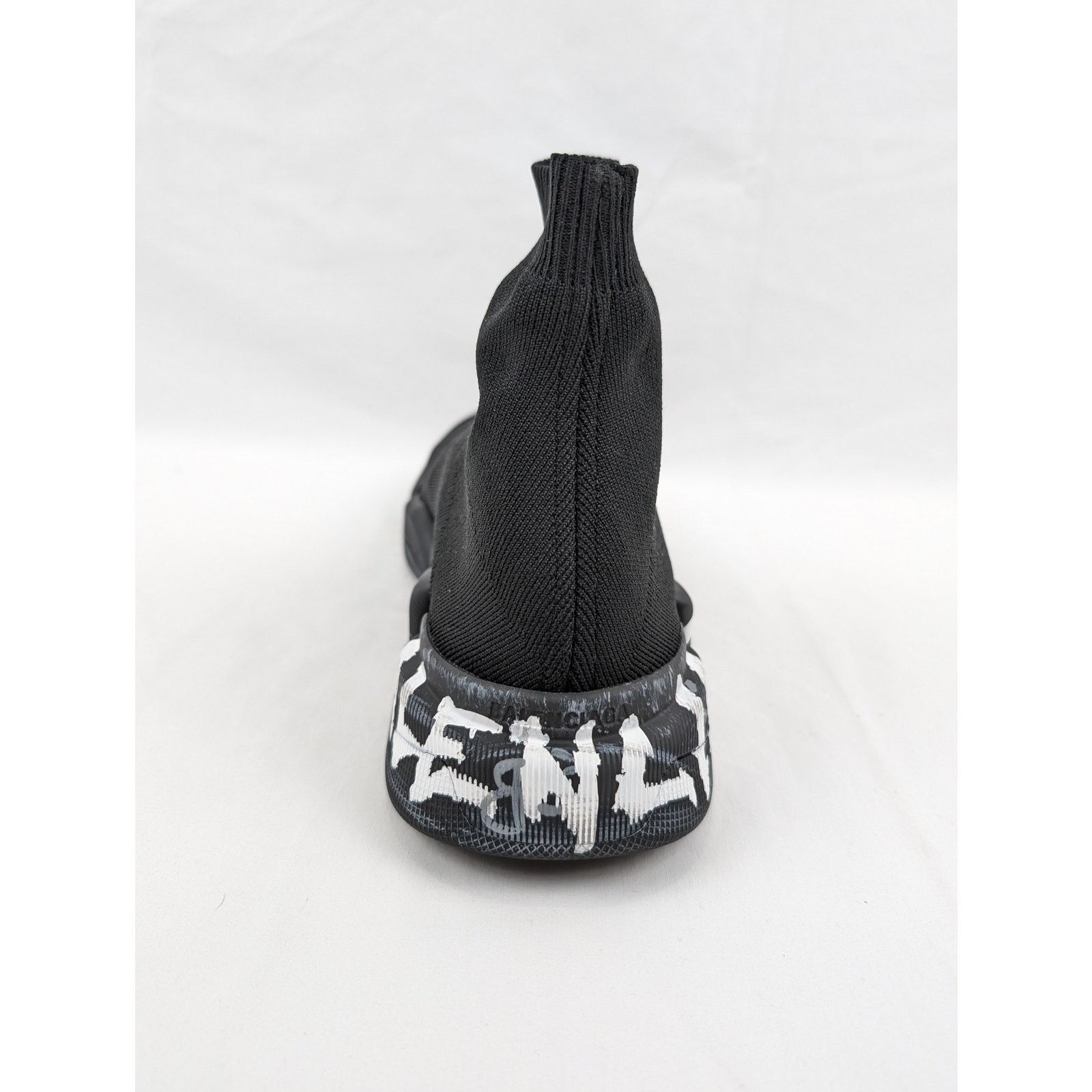 Balenciaga o1rshd1 Speed 2.0 Graffiti Sneakers in Black/White Size US 13 / EU 46 - 10 Thumbnail