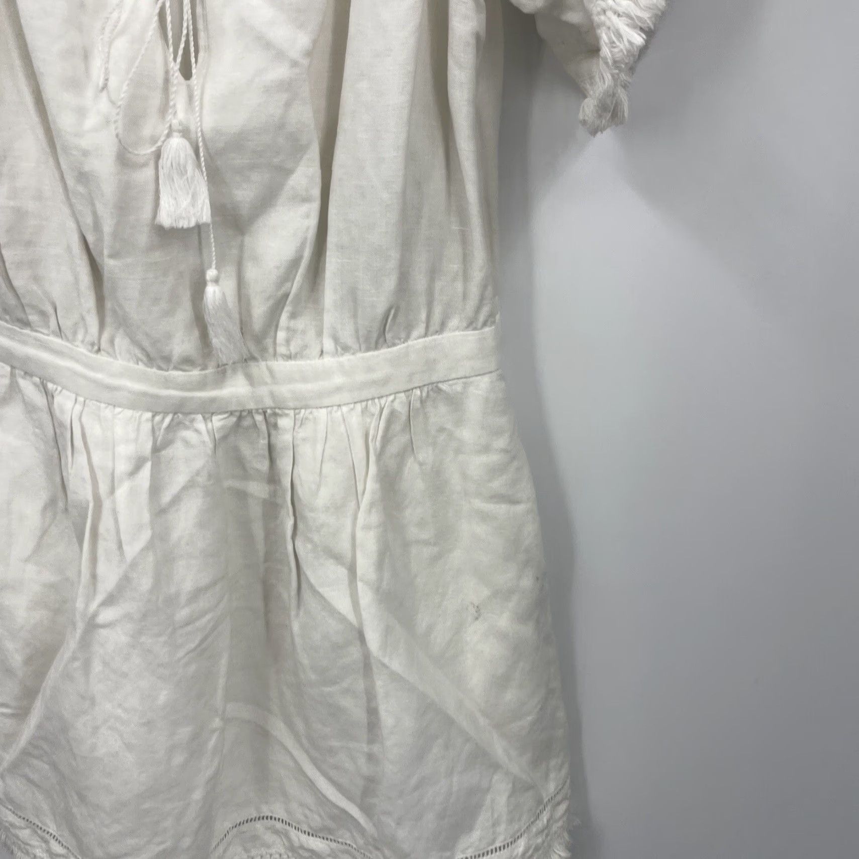 Vintage TJD Dress The Jetset Diaries Womens Mid Ivory Mini Linen Blend Cottagecore Size M / US 6-8 / IT 42-44 - 6 Thumbnail