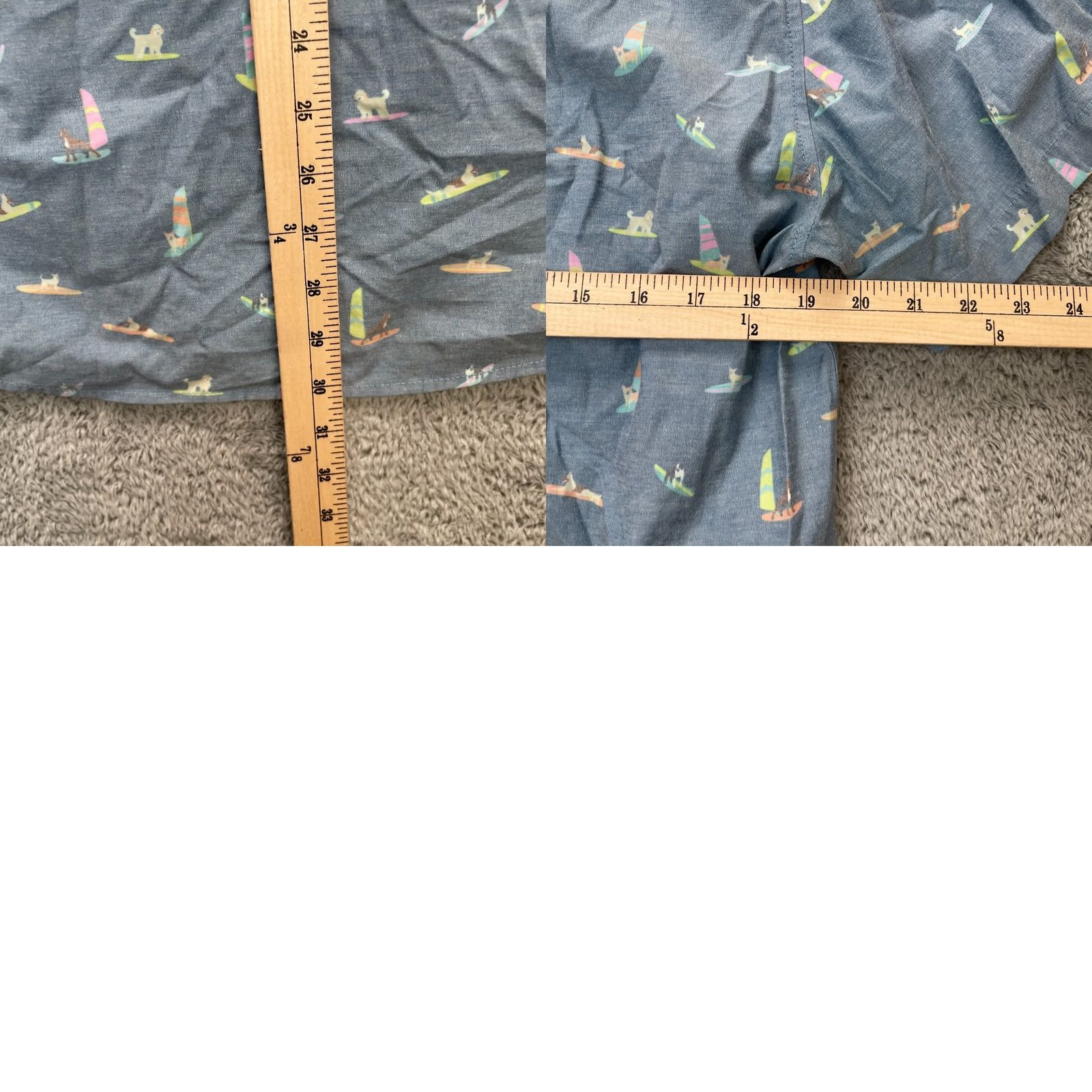 Chubbies Chubbies Shirt Mens L Gray Dogs On Surfboard And Sailboats Hawaiian Beach Casual Travel Button-Up Short Sleeve Collared 40 in Chest Regular Size US L / EU 52-54 / 3 - 8 Thumbnail