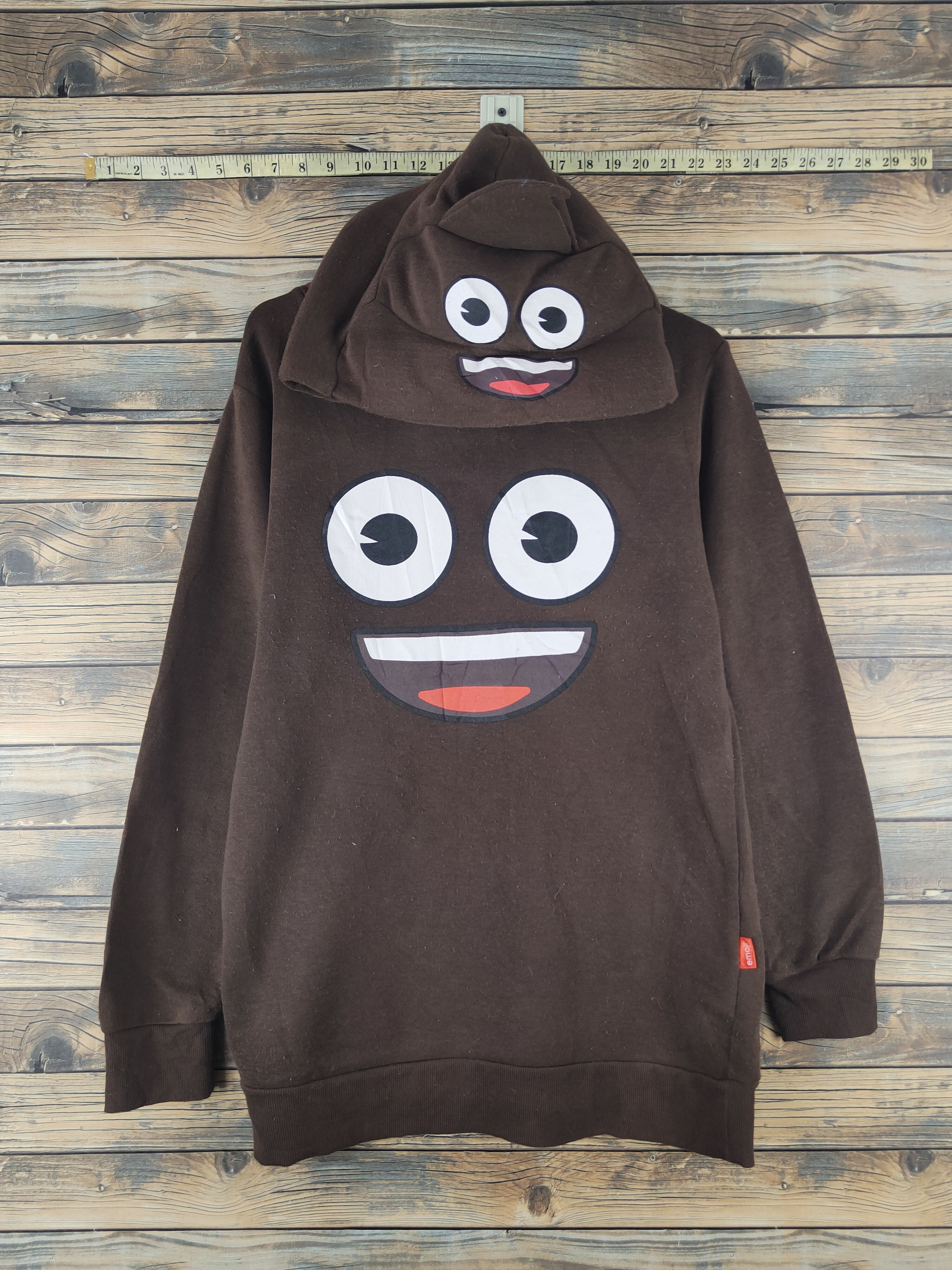Japanese Brand Very rare Big Emoji Brown Hoodie Sweatshirts Size US M / EU 48-50 / 2 - 1 Thumbnail