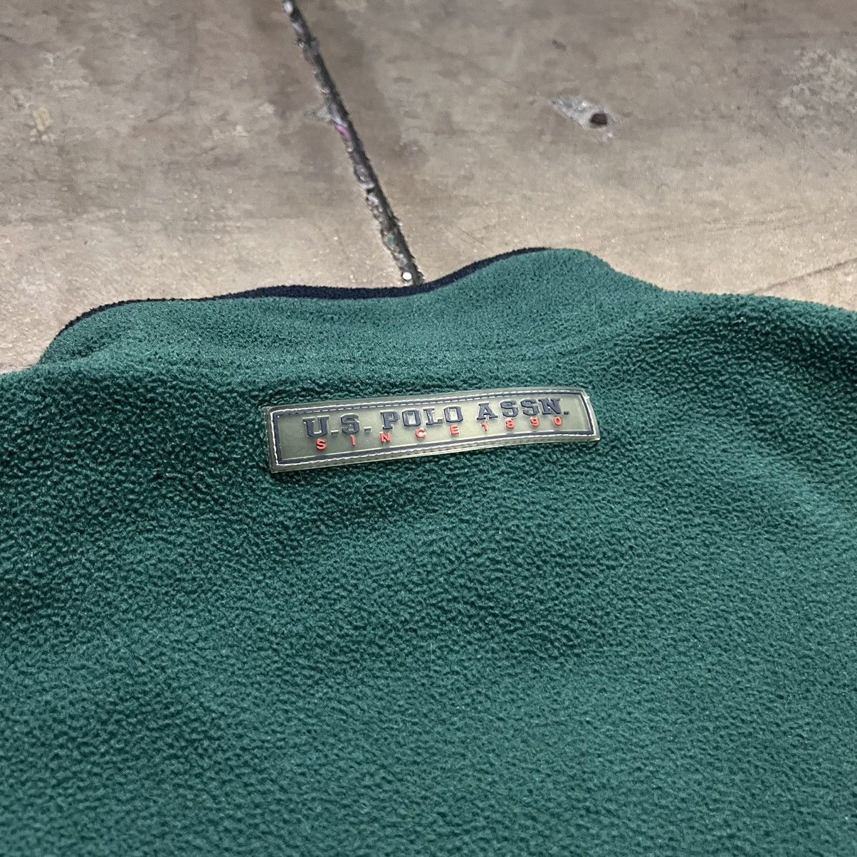U.S. Polo Assn. × Vintage Vintage 90s Y2K U.S. Polo Assn. Fleece Flag Sweatshirt Boxy Size US XXL / EU 58 / 5 - 6 Thumbnail