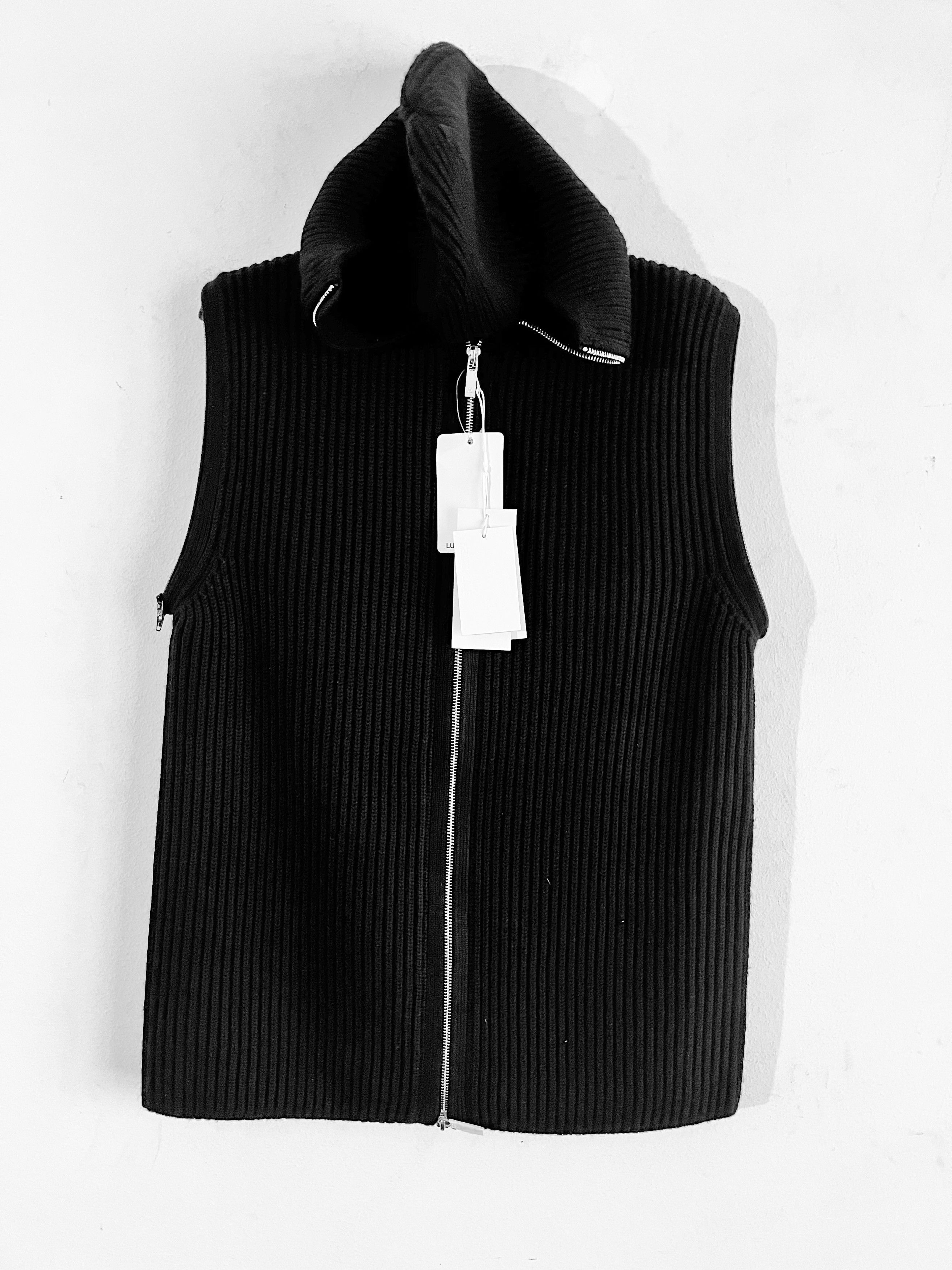 Helmut Lang Balaclava Hooded Ribbed Wool Sweatshirt Size US L / EU 52-54 / 3 - 9 Thumbnail