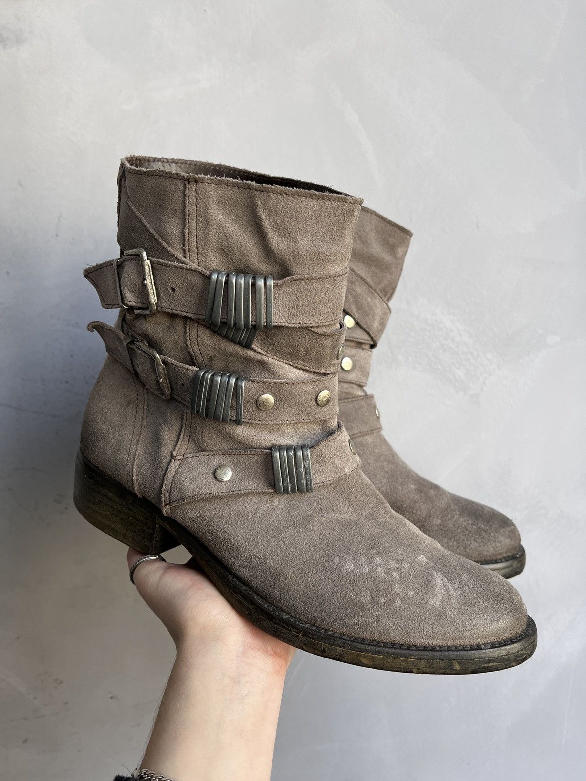 14th Addiction 14th Addiction Leather Brown High Boots punk A.S. 98 style Size US 7.5 / EU 40-41 - 3 Thumbnail