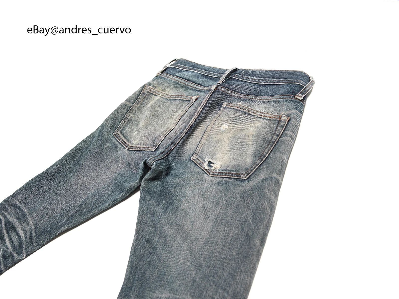 The Unbranded Brand Butler Unbranded UB101 Jeans Fades Faded Distressed Selvedge Size US 30 / EU 46 - 7 Thumbnail