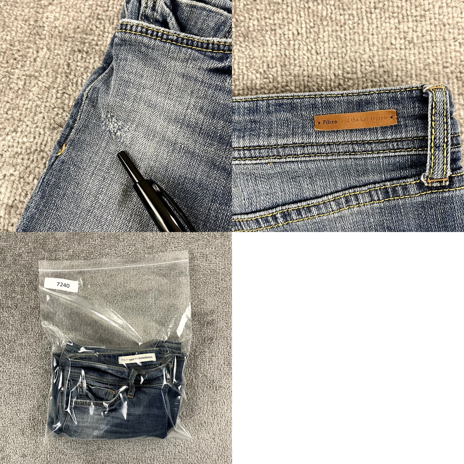Vintage PILCRO & THE LETTERPRESS Shorts Women Size 26 x 6.5" HYPHEN Distressed Denim Size 26" / US 2 / IT 38 - 8 Thumbnail