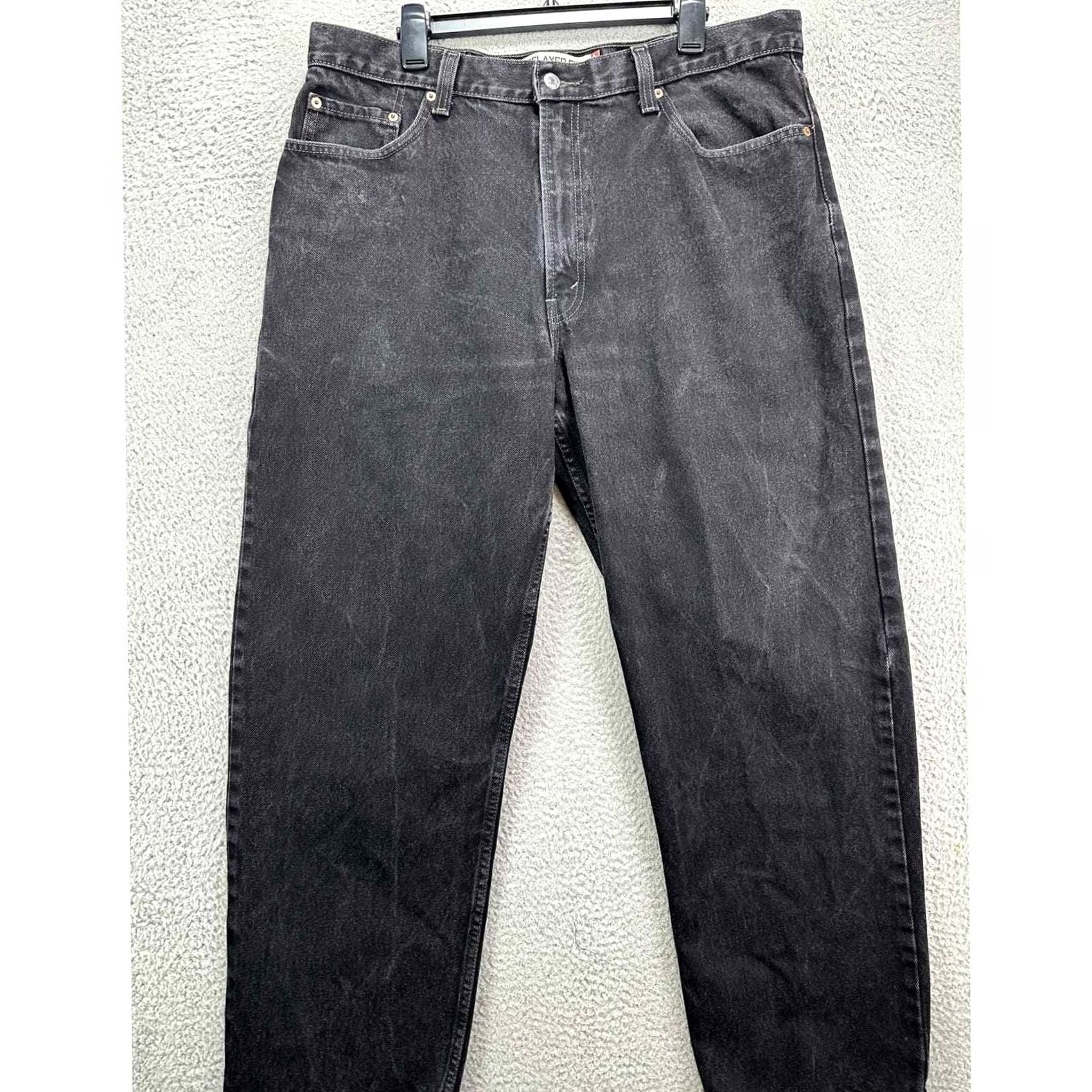 Levi's Levis 550 Jeans Men 40X30 Black Relaxed Fit Straight Denim 5 Pockets Red Tab Casual Straight Adult Mens Jeans Size US 40 / EU 56 - 2 Thumbnail