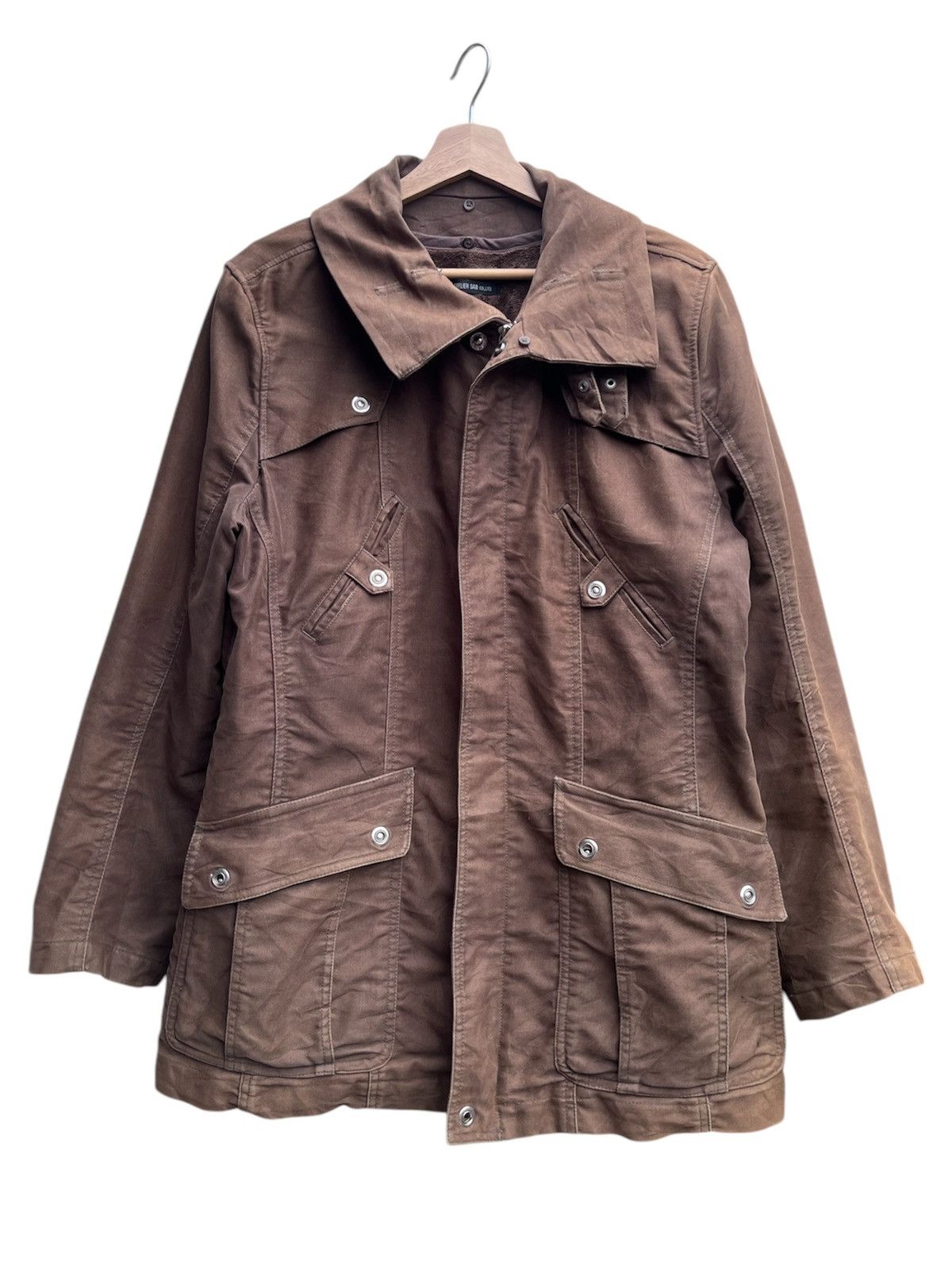 14th Addiction × Japanese Brand × Yasuyuki Ishii Atelier Sab Co Ltd Moleskin Buckle Neck Barbour-style Jacket Size US M / EU 48-50 / 2 - 2 Thumbnail