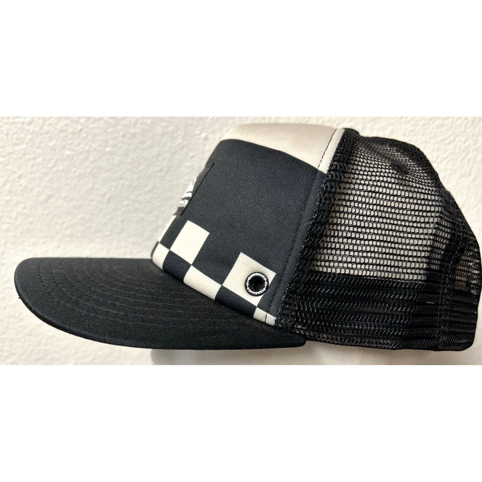 Quiksilver VINTAGE Quiksilver Trucker Hat Cap Adjustable Black White Check Pattern Men Womens One Size Casual Travel Workwear hats Size ONE SIZE - 4 Thumbnail