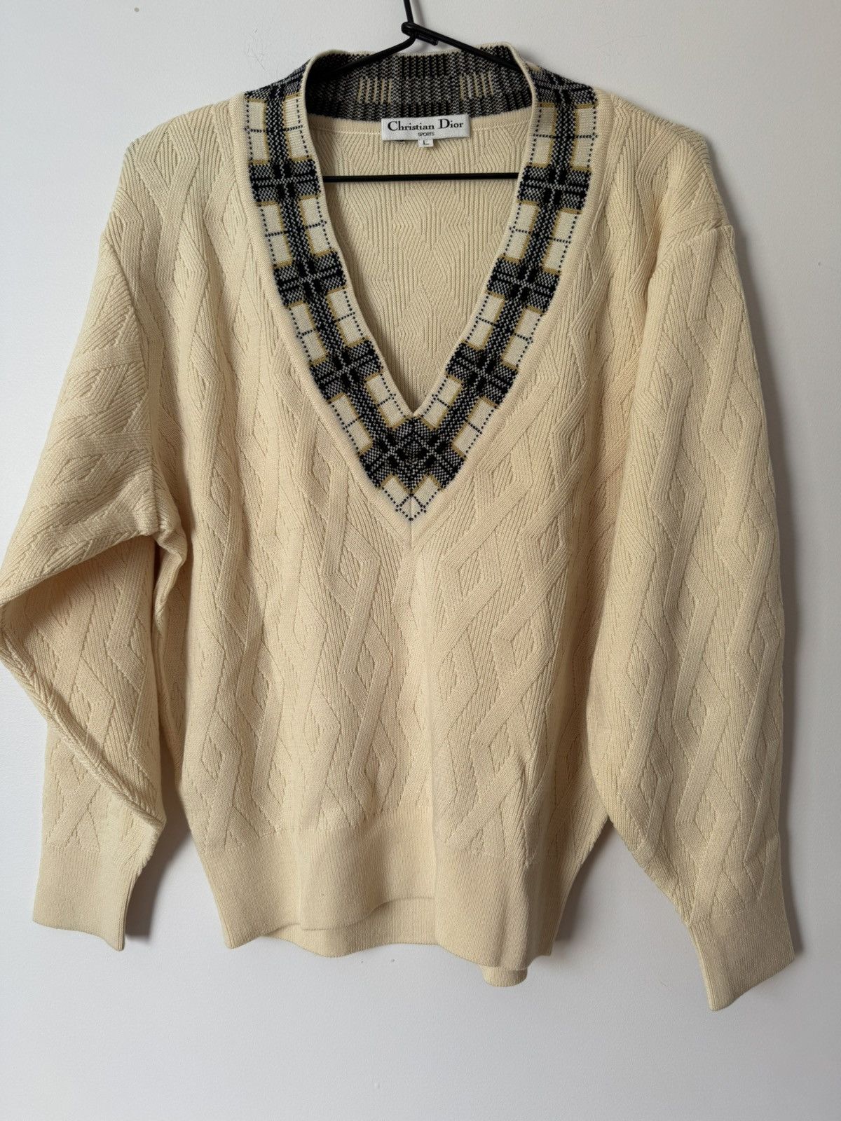 Dior Christian Dior beige jumper Size L / US 10 / IT 46 - 1 Thumbnail