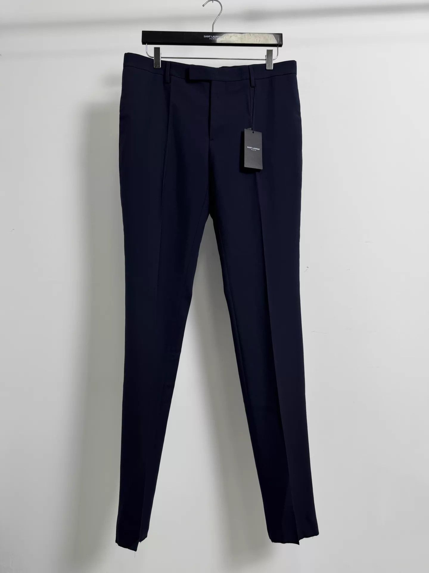 Saint Laurent Paris SLP 14fw Navy Slim Fit Wool Trousers 50 New Size US 34 / EU 50 - 1 Thumbnail