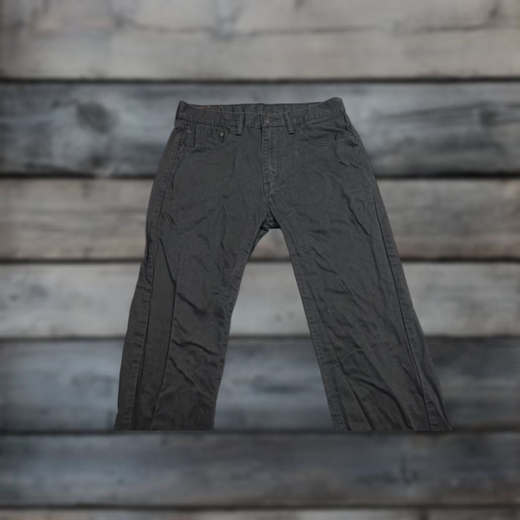 Levi's Levi's 505 Pants Mens 33x30 Western Khakis Relaxed Fit Straight Rise High Gray 5-Pocket Denim Size US 33 - 1 Thumbnail