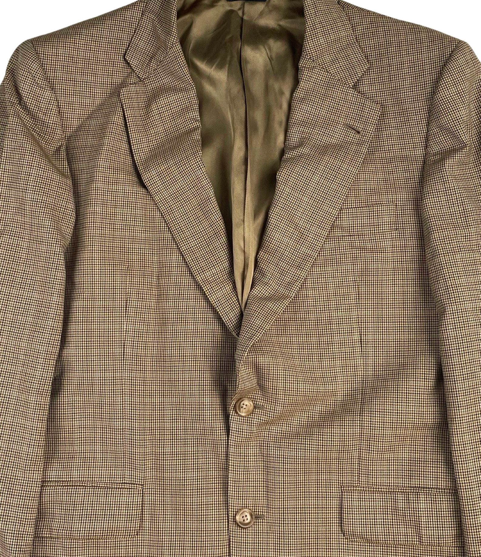 Burberry Burberry London Mens Size 40R Brown Houndstooth Blazer Size 40R - 2 Thumbnail