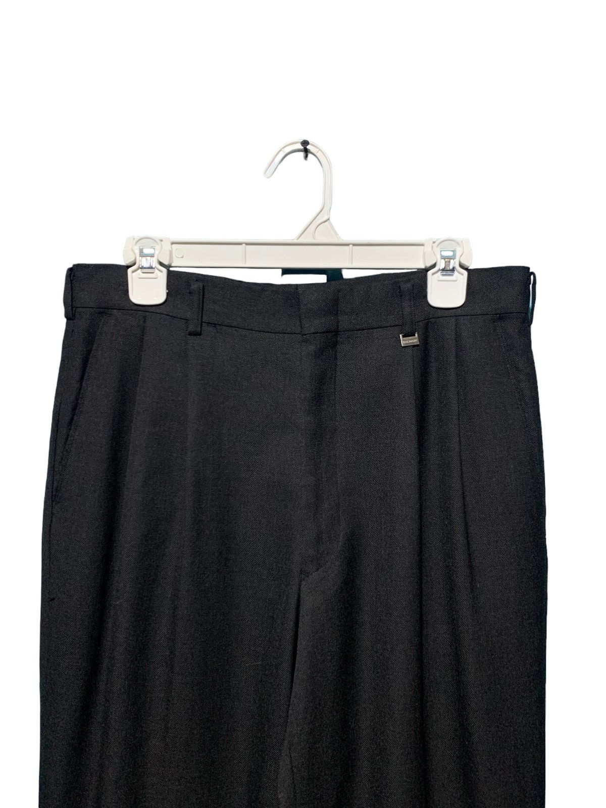 Balmain 2000s BALMAIN PARIS pleated baggy trouser dark grey Size US 30 / EU 46 - 5 Thumbnail