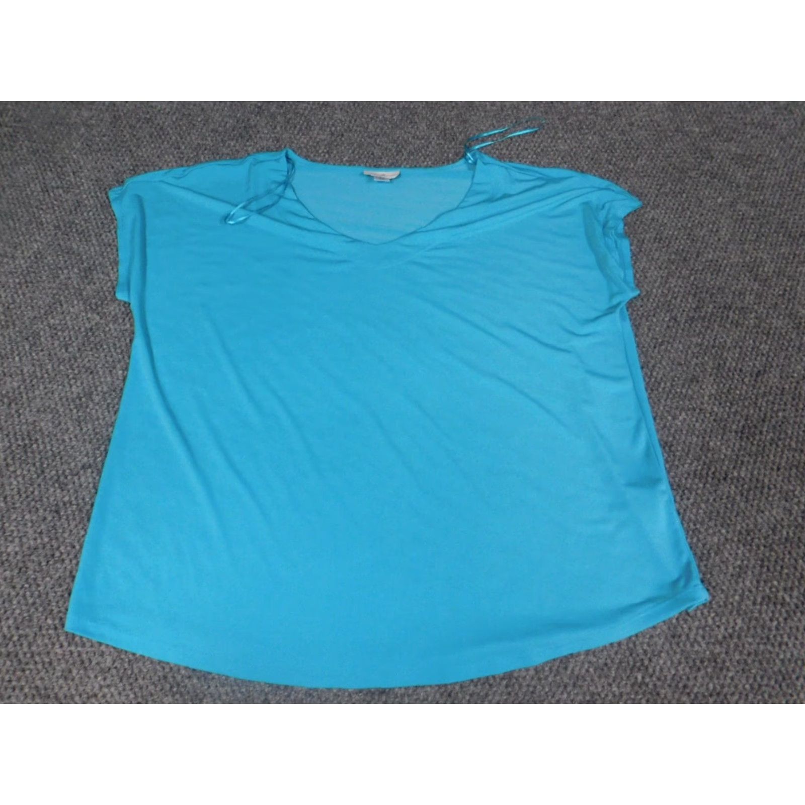 Vintage Jaclyn Smith Blouse Womens XL Blue Crew Neck Pullover Cotton Polyester Rayon Stretch Casual Sleeveless Size XL / US 12-14 / IT 48-50 - 3 Thumbnail