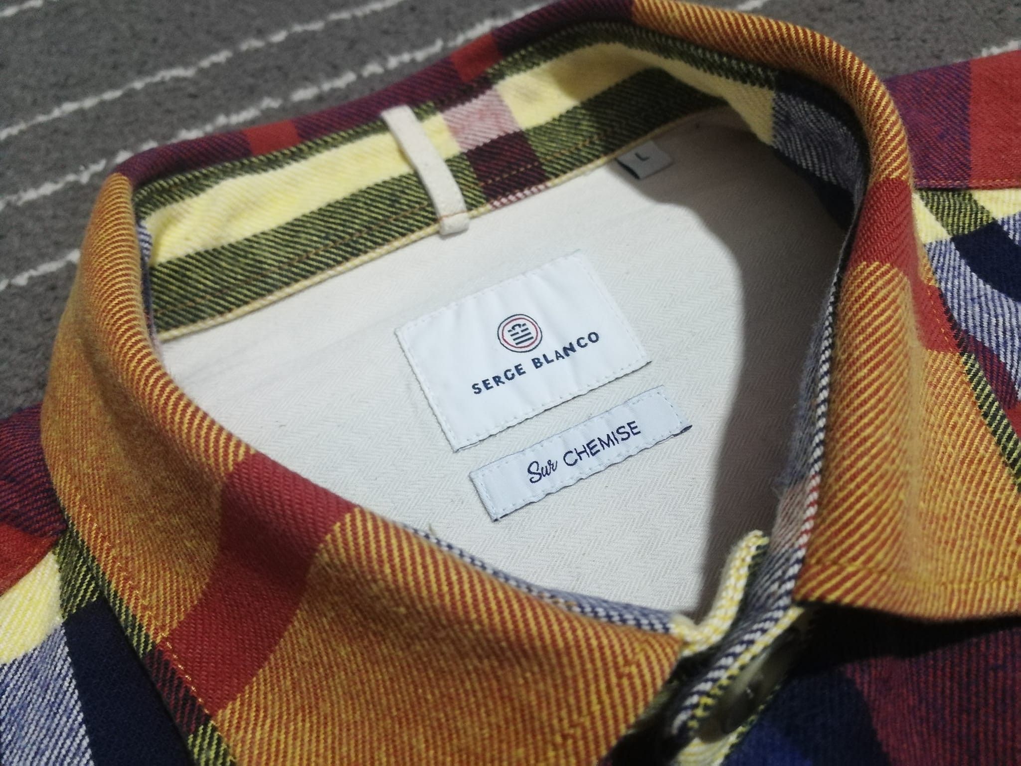 Designer Canclini X SERGE BLANCO Sur chemise rugby flannel L Size US M / EU 48-50 / 2 - 3 Thumbnail