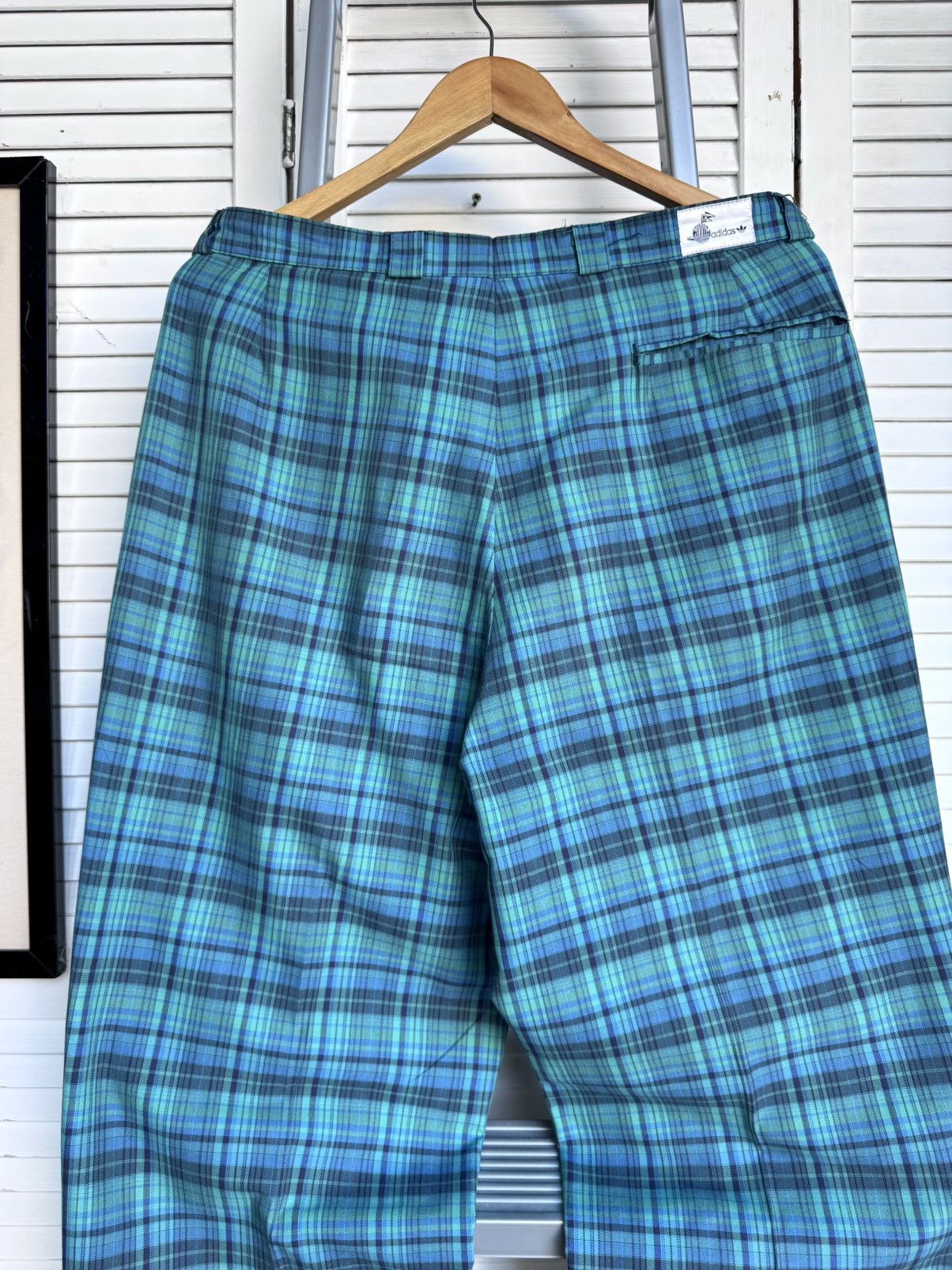Adidas Vintage Adidas Western Germany Tartan Plaid Pleated Pants Size US 33 - 9 Thumbnail