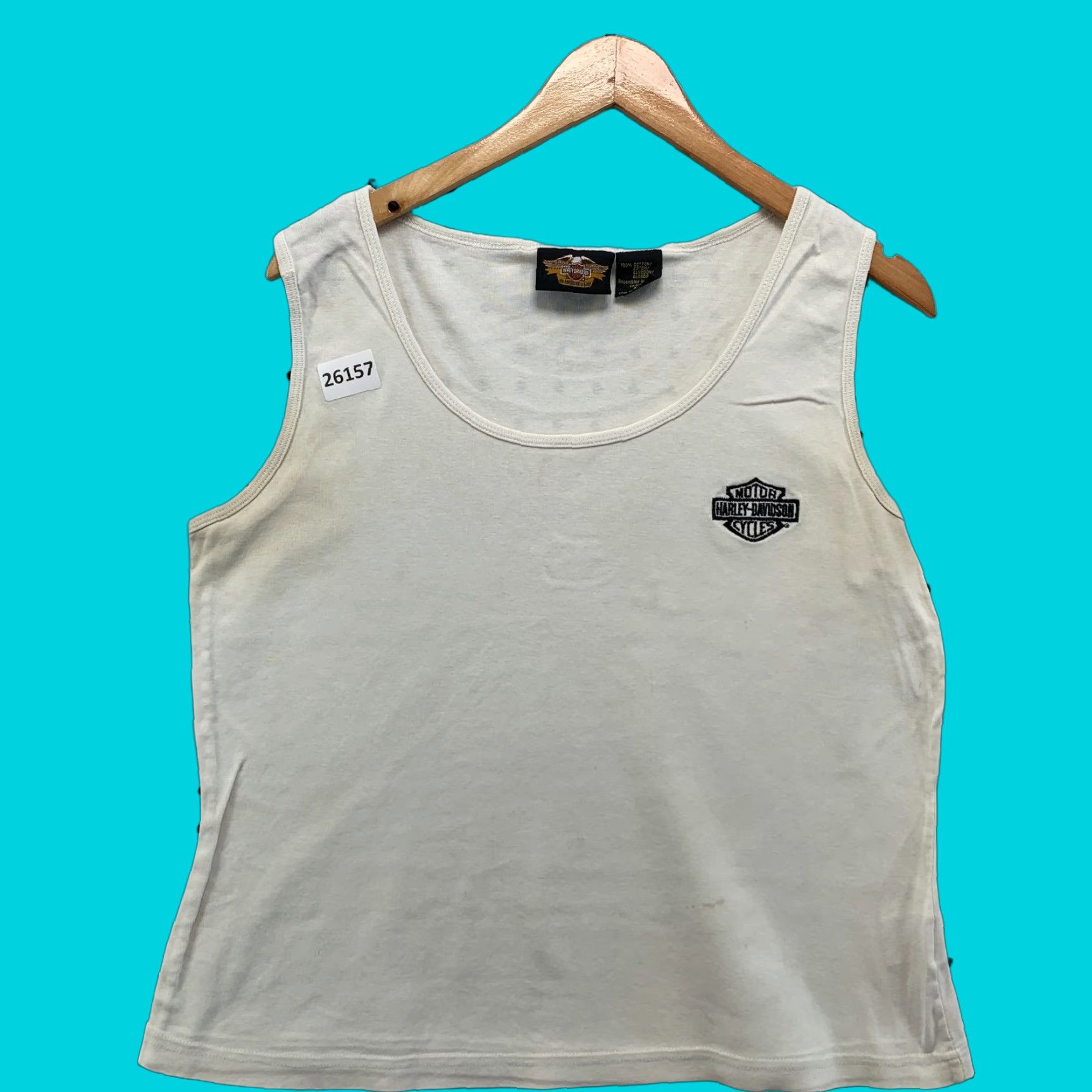 Harley Davidson Harley-Davidson Motorcycle Tank Crop Top Womens XL White Distressed Size XL / US 12-14 / IT 48-50 - 1 Thumbnail