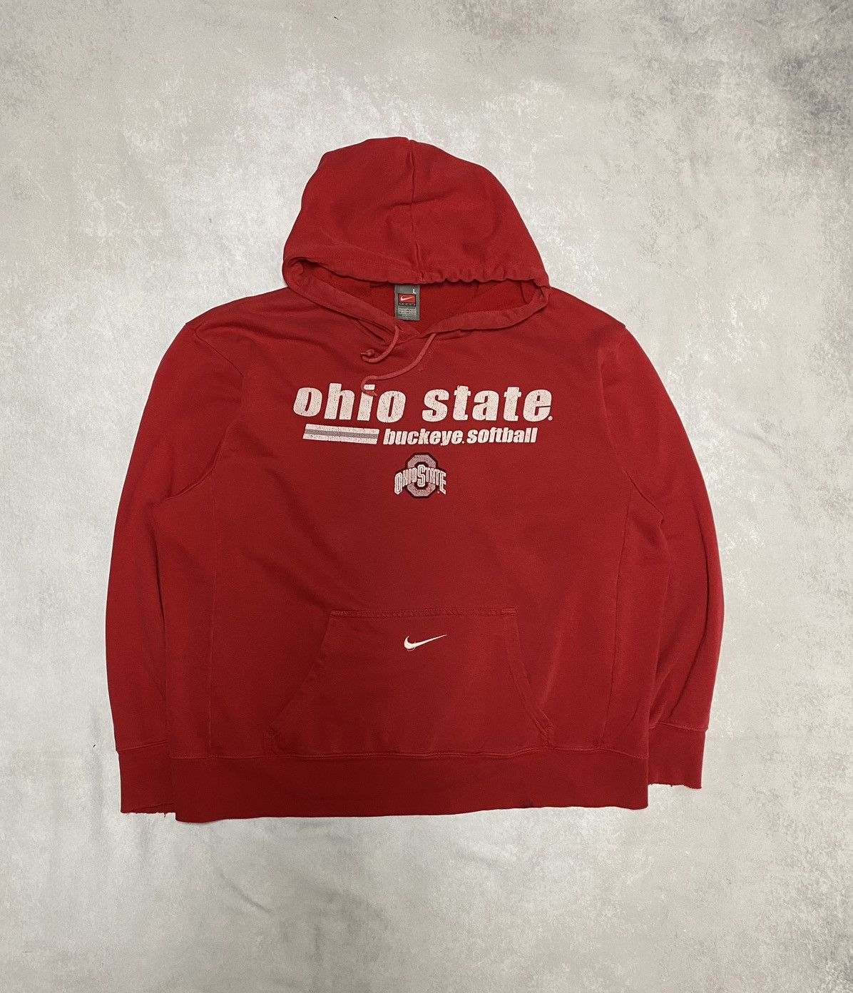 Nike × Vintage Crazy Vintage 90’s Nike Ohio State Centre Swoosh Hoodie L Size US L / EU 52-54 / 3 - 1 Thumbnail
