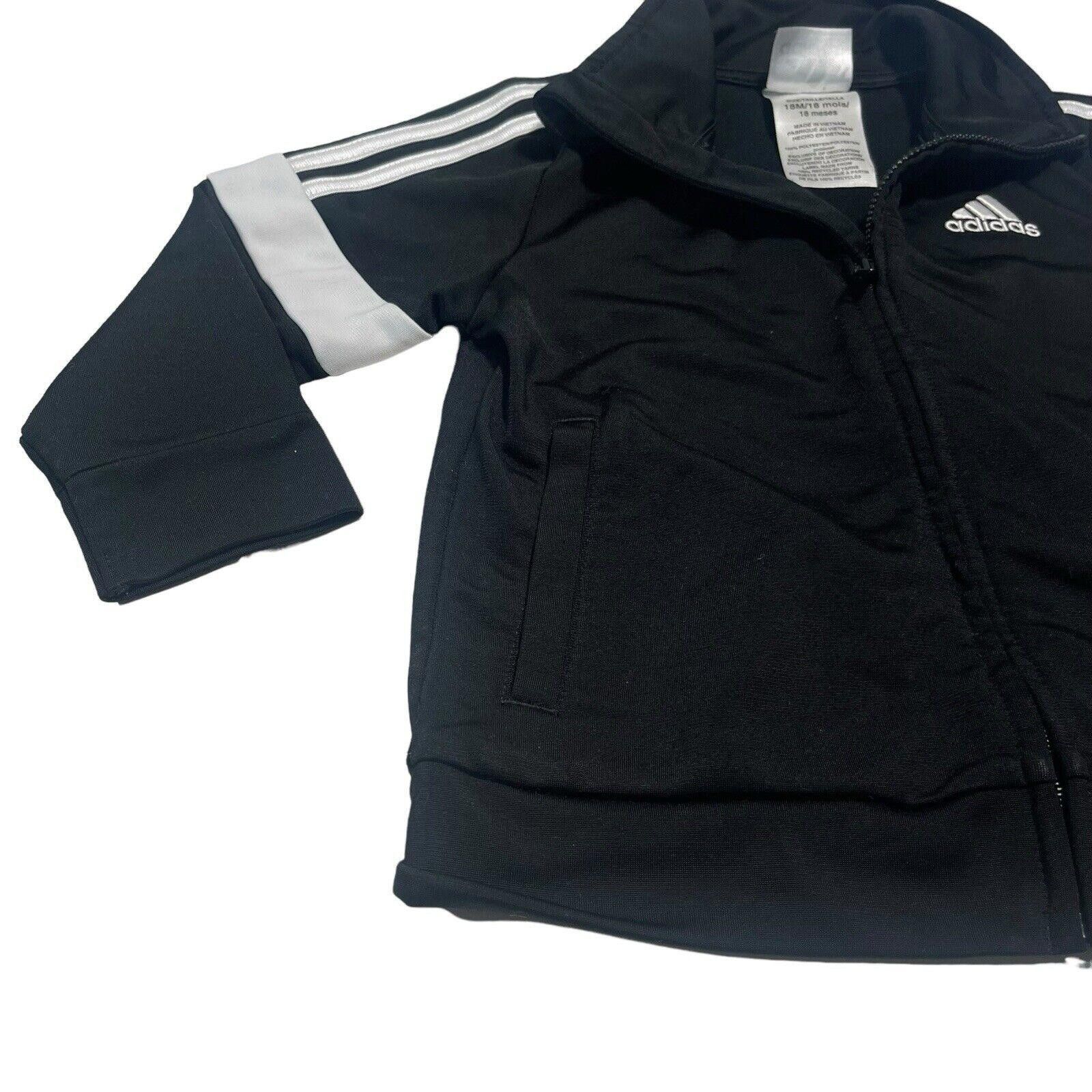Adidas Adidas Black Track Jacket Full Zip Unisex Toddler 18M Size US XXS / EU 40 - 2 Thumbnail