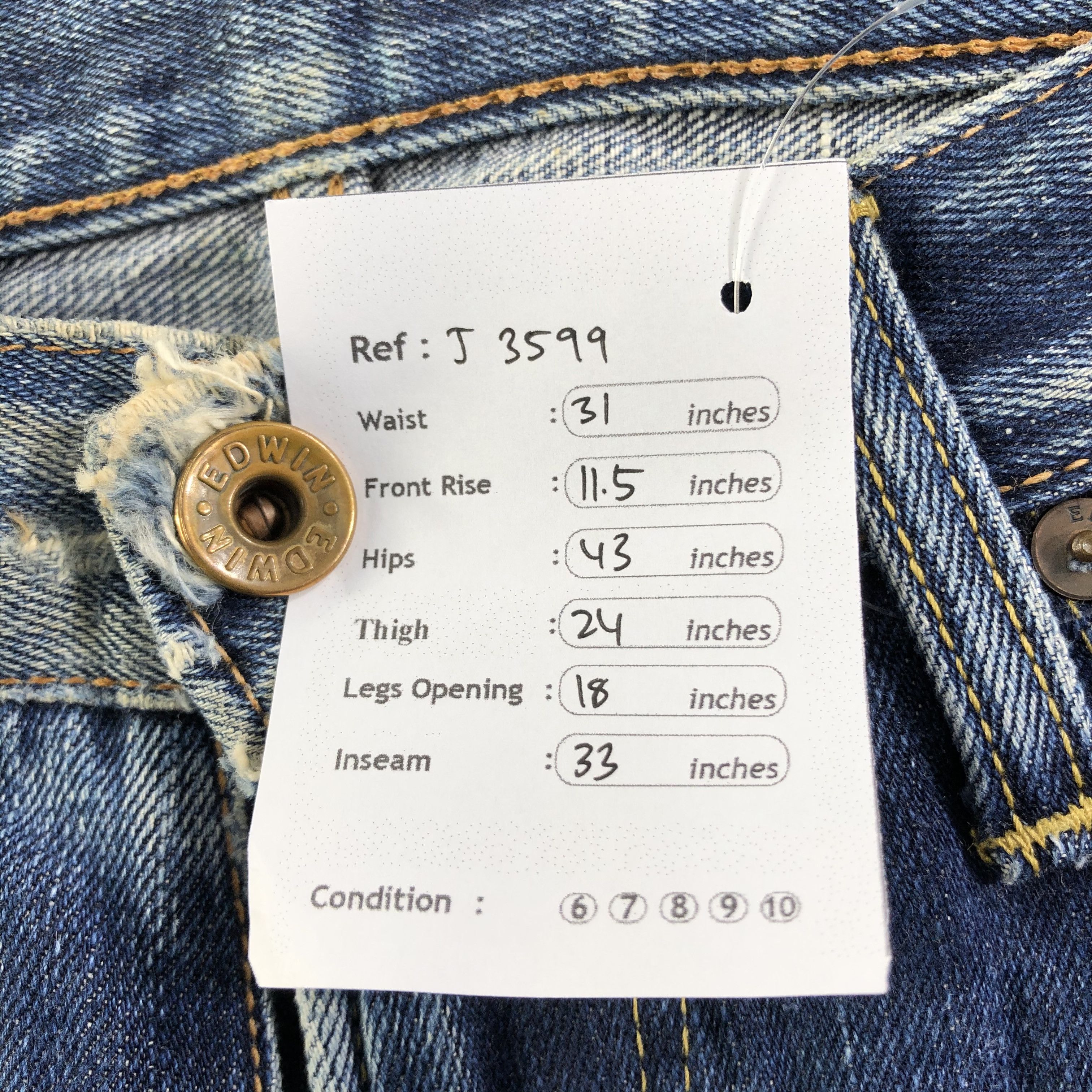 Edwin Vintage Blue Wash Edwin 505x Jeans-J3599 Size US 31 - 13 Thumbnail