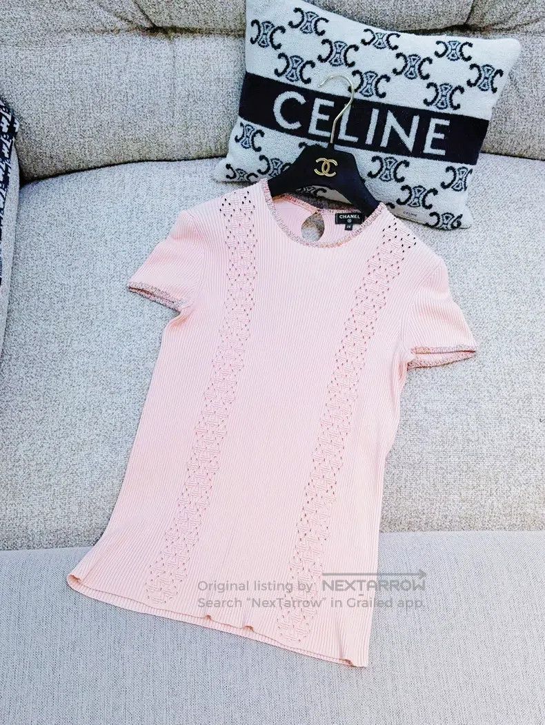 Chanel Chanel Orange-pink hollow short sleeves Size XS / US 0-2 / IT 36-38 - 2 Thumbnail