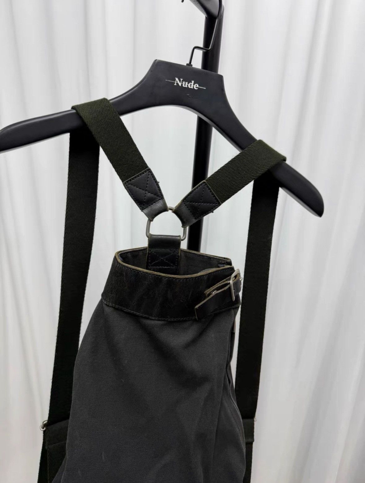 Yohji Yamamoto Yohji Yamamoto pour homme Leather Patch Canvas Backpack Size ONE SIZE - 5 Thumbnail